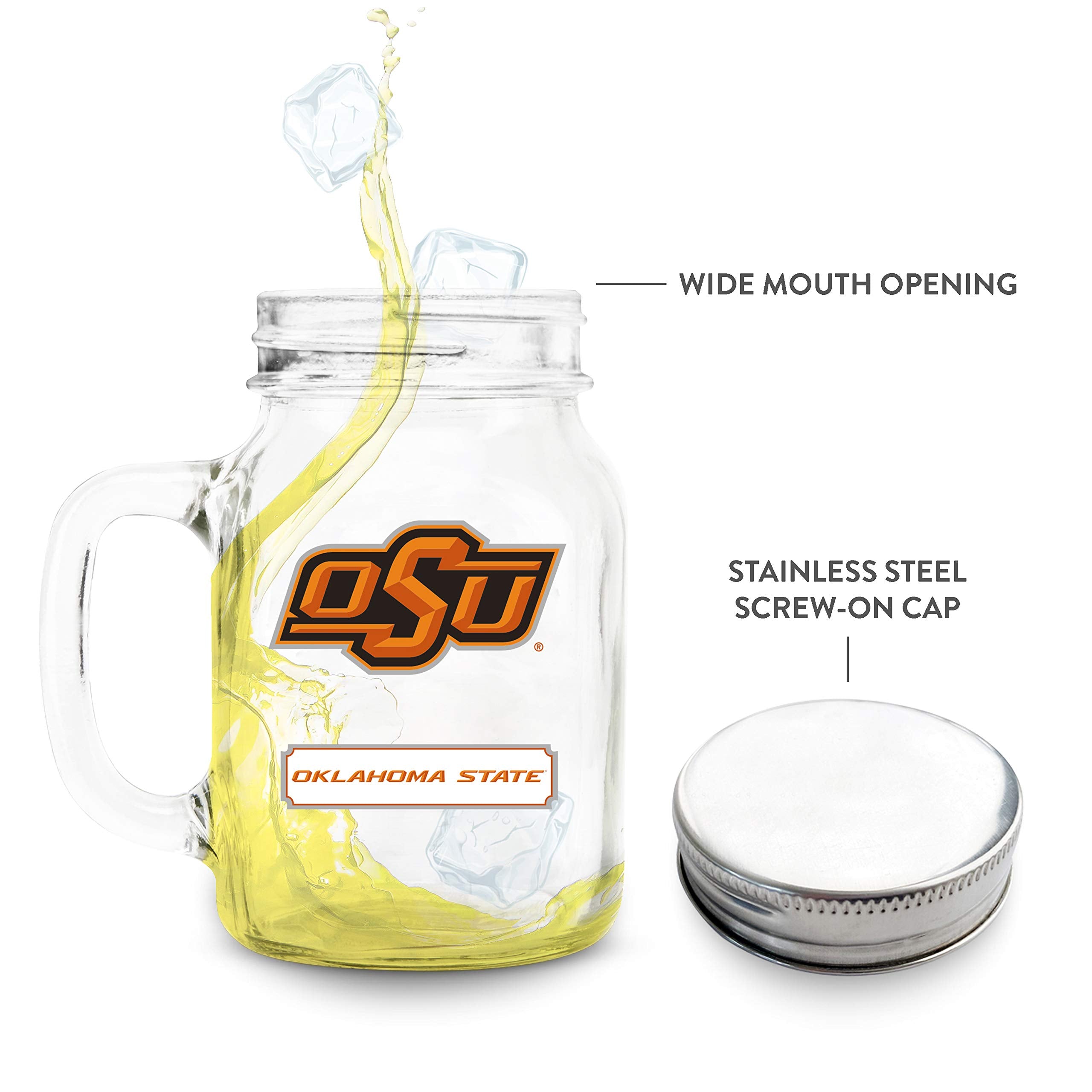 Duck House Ncaa Oklahoma State Cowboys 20Oz Glass Mason Jar