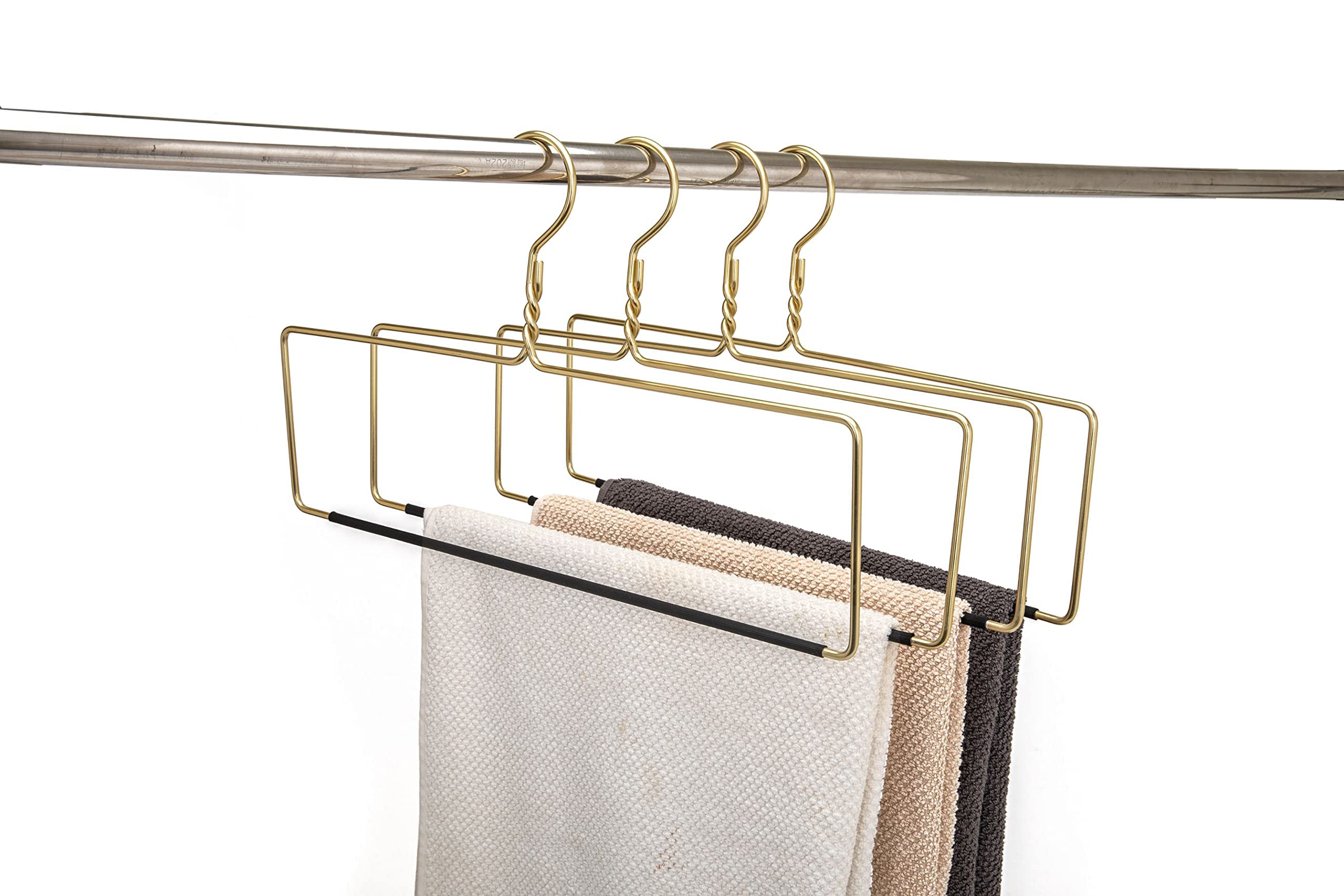 Quality Hangers Heavy Duty Blanket Hanger, Nonslip Storage Solution, Small, Gold, Model AL50-GL