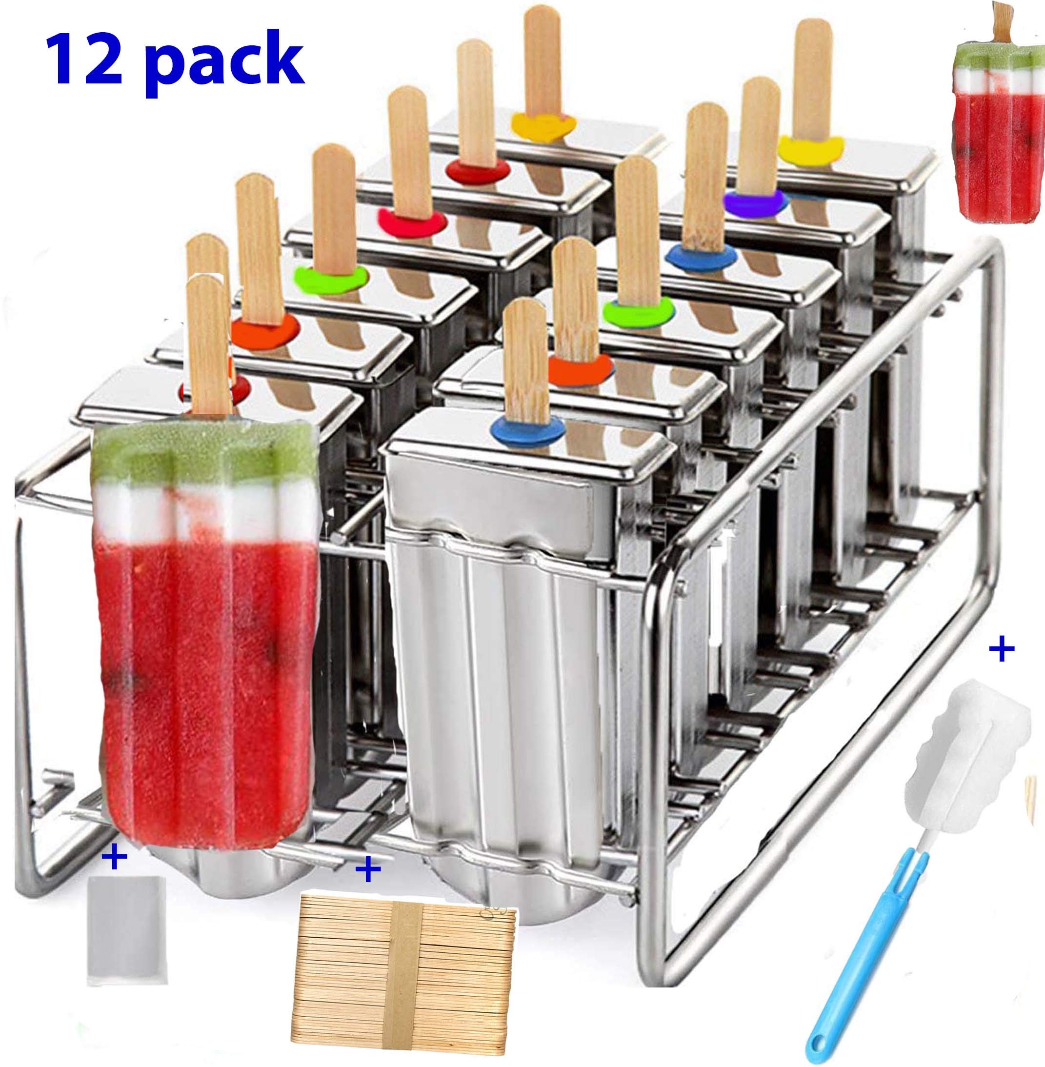 Stainless Steel Popsicle Molds And Rack Stainless Steel Popsicle Maker -Ice Pop Molds Bpa Free -Ice Cream Mold Pop Molds With Wo