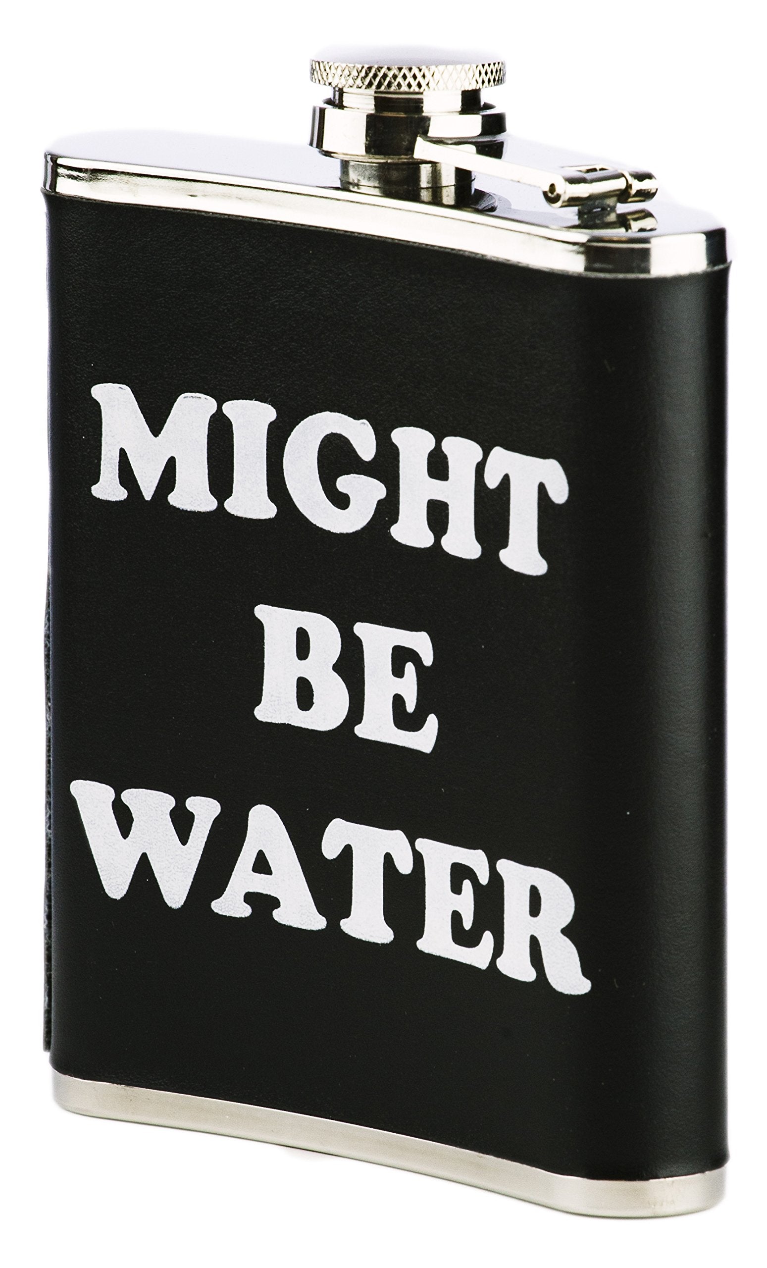 Funny Guy Mugs Might Be Water Stainless Steel 7oz Hip Flask  Black
