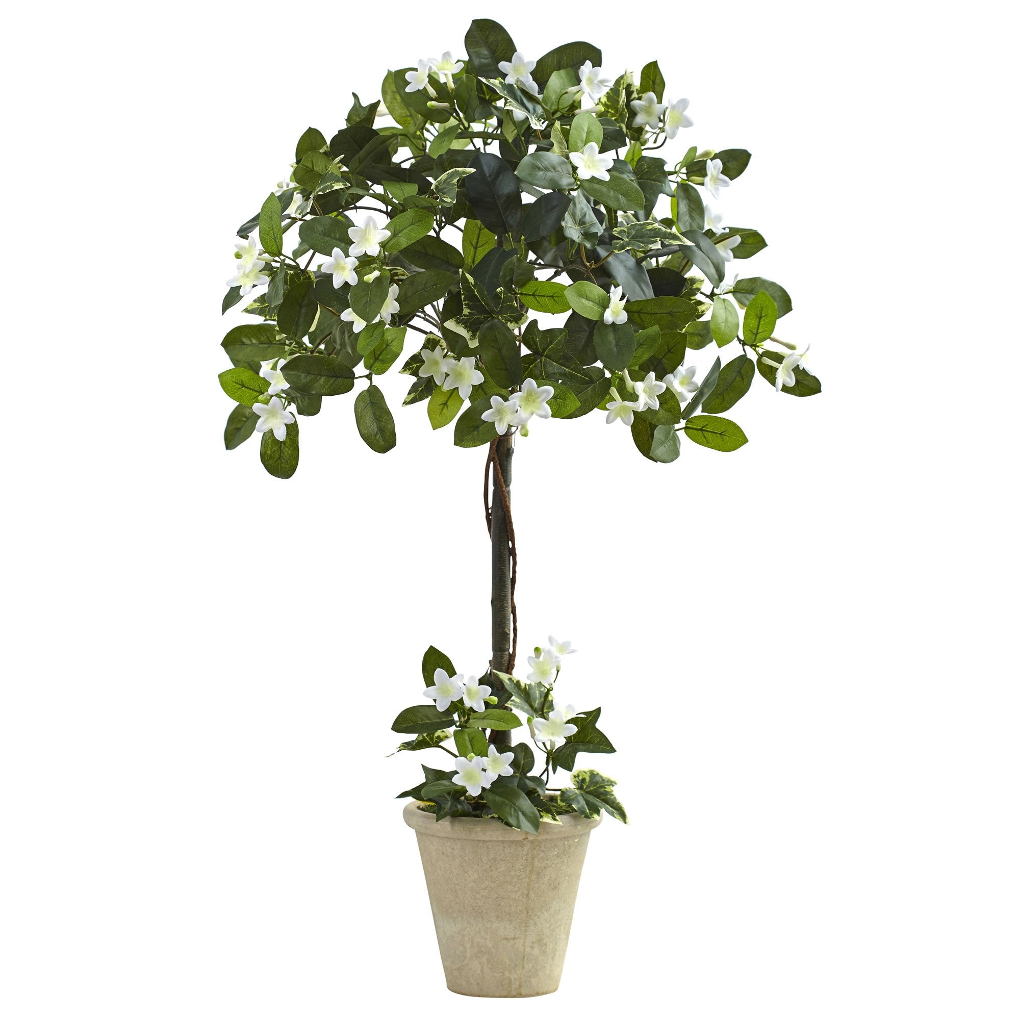 Nearly Natural 3ft. Stephanotis Topiary with Planter
