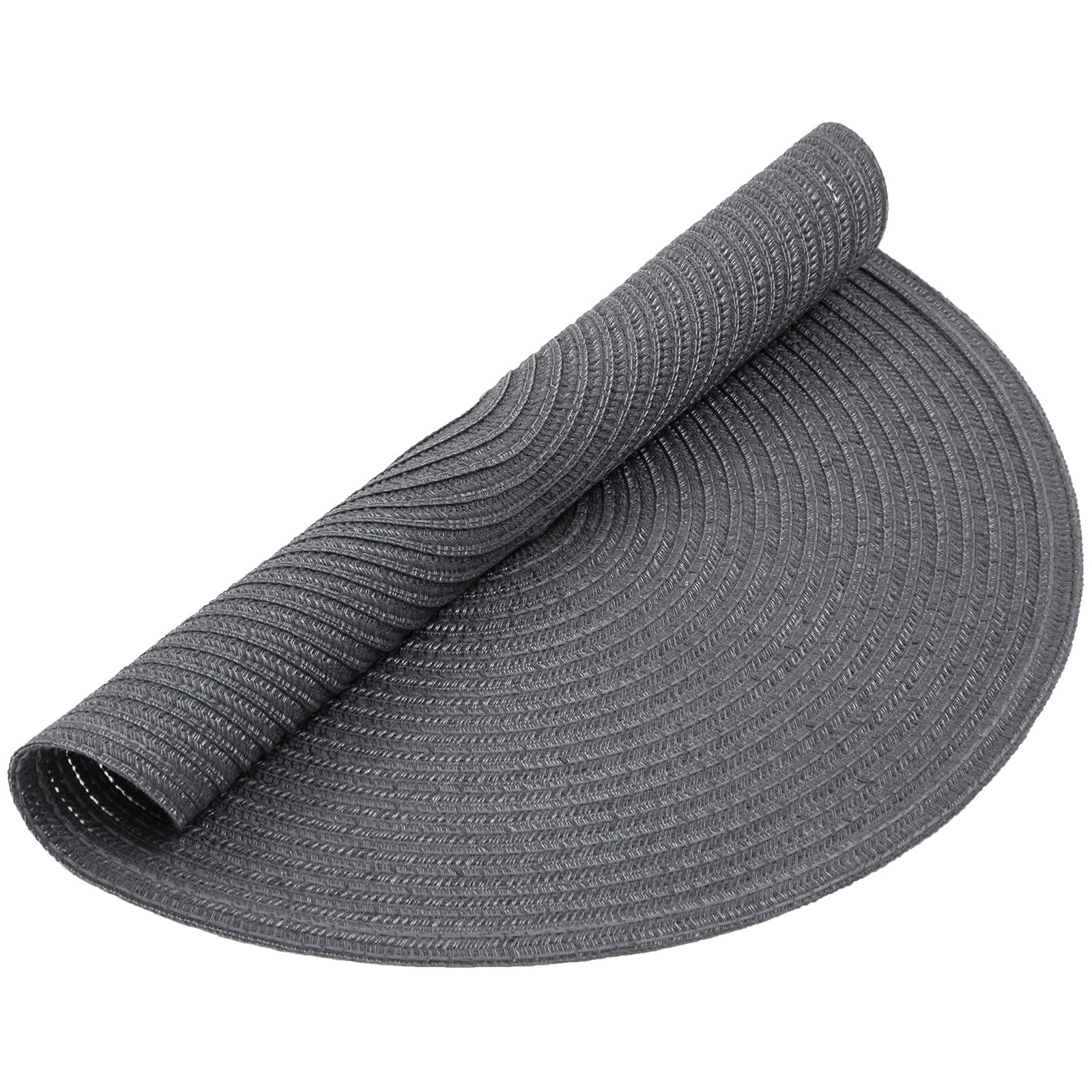 Shacos Round Placemats Set Of 6 Washable 15 Inch Round Table Mats Cotton Polyester Woven Braided Place Mats For Dining Table (Ch