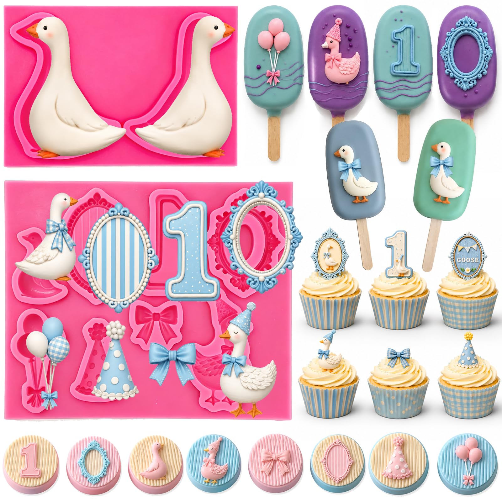One Silly Goose Birthday Chocolate Fondant Molds Silicone, First Birthday