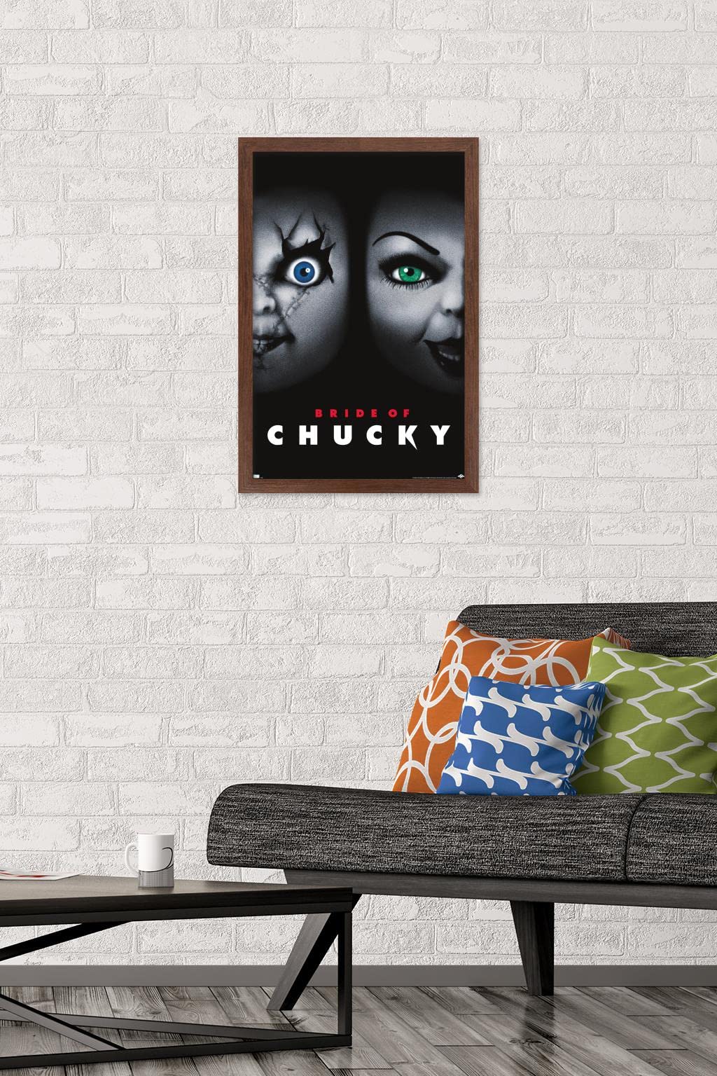 Trends International Child'S Play: Bride Of Chucky - One Sheet Wall Poster, 14.725'' X 22.375'', Mahogany Framed Version