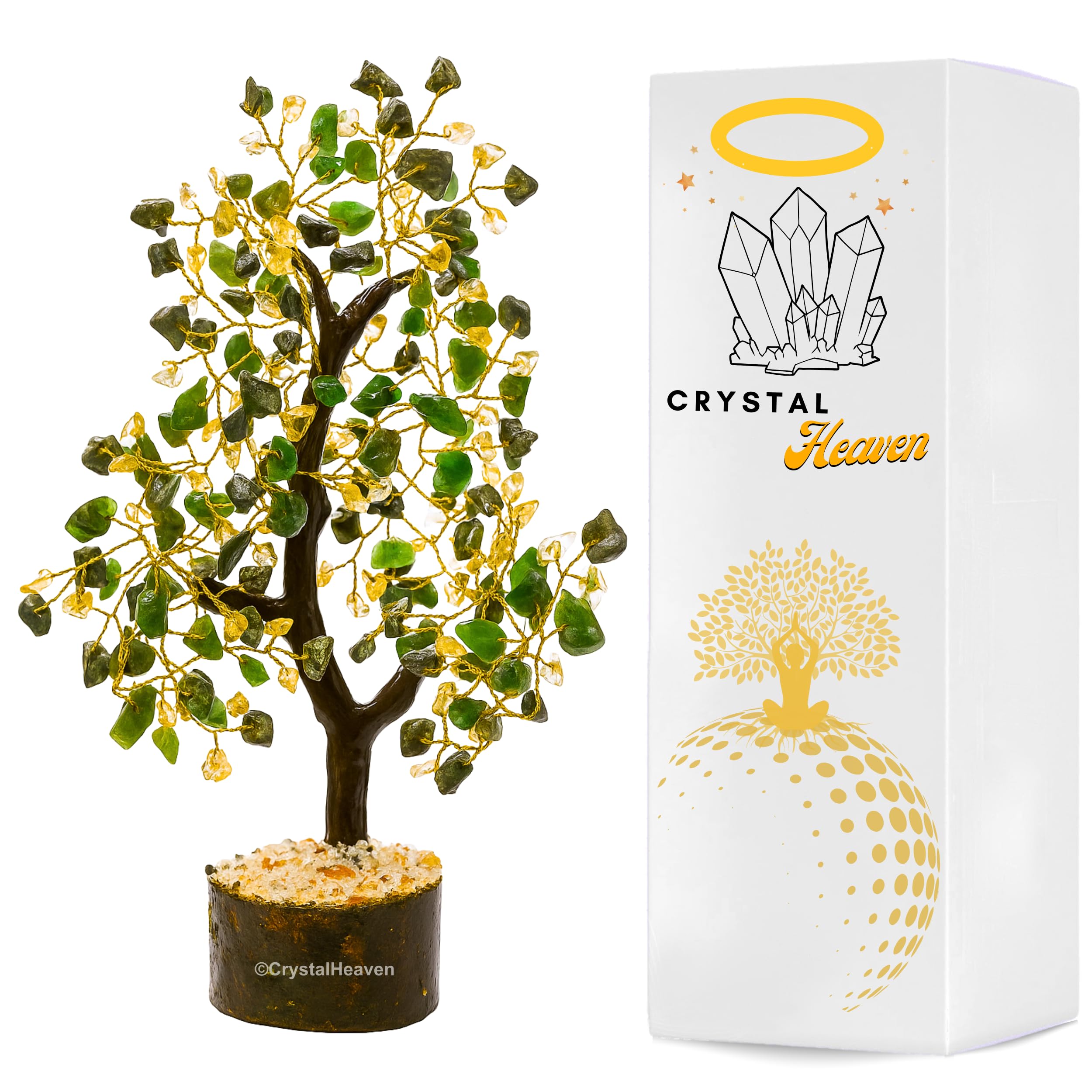 Money Success Crystal Tree For Good Luck - Healing Crystals Money Tree For Wealth, Positive Energy At Home Office - Decorative S