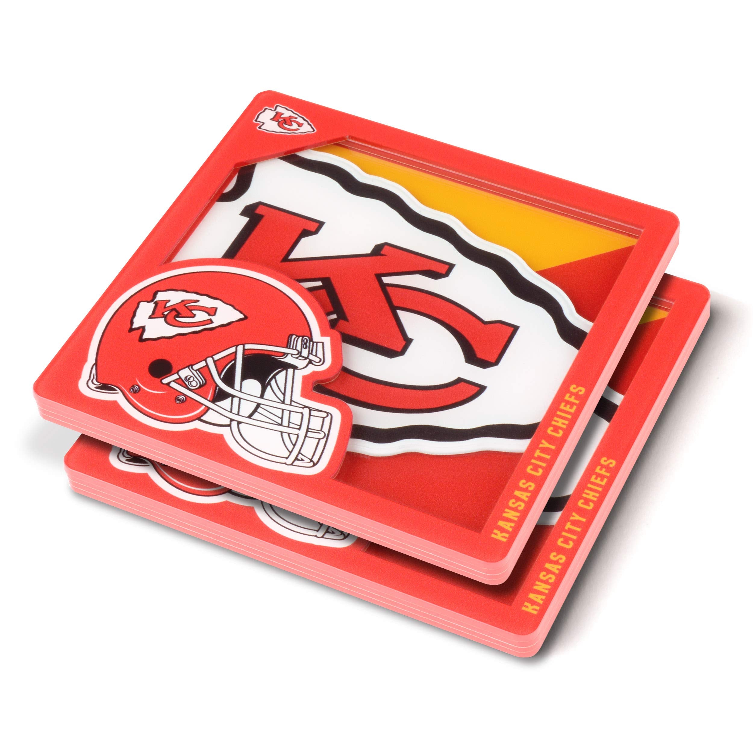 YouTheFan NFL Kansas City Chiefs 3D Logo Series Coaster 4 x 4