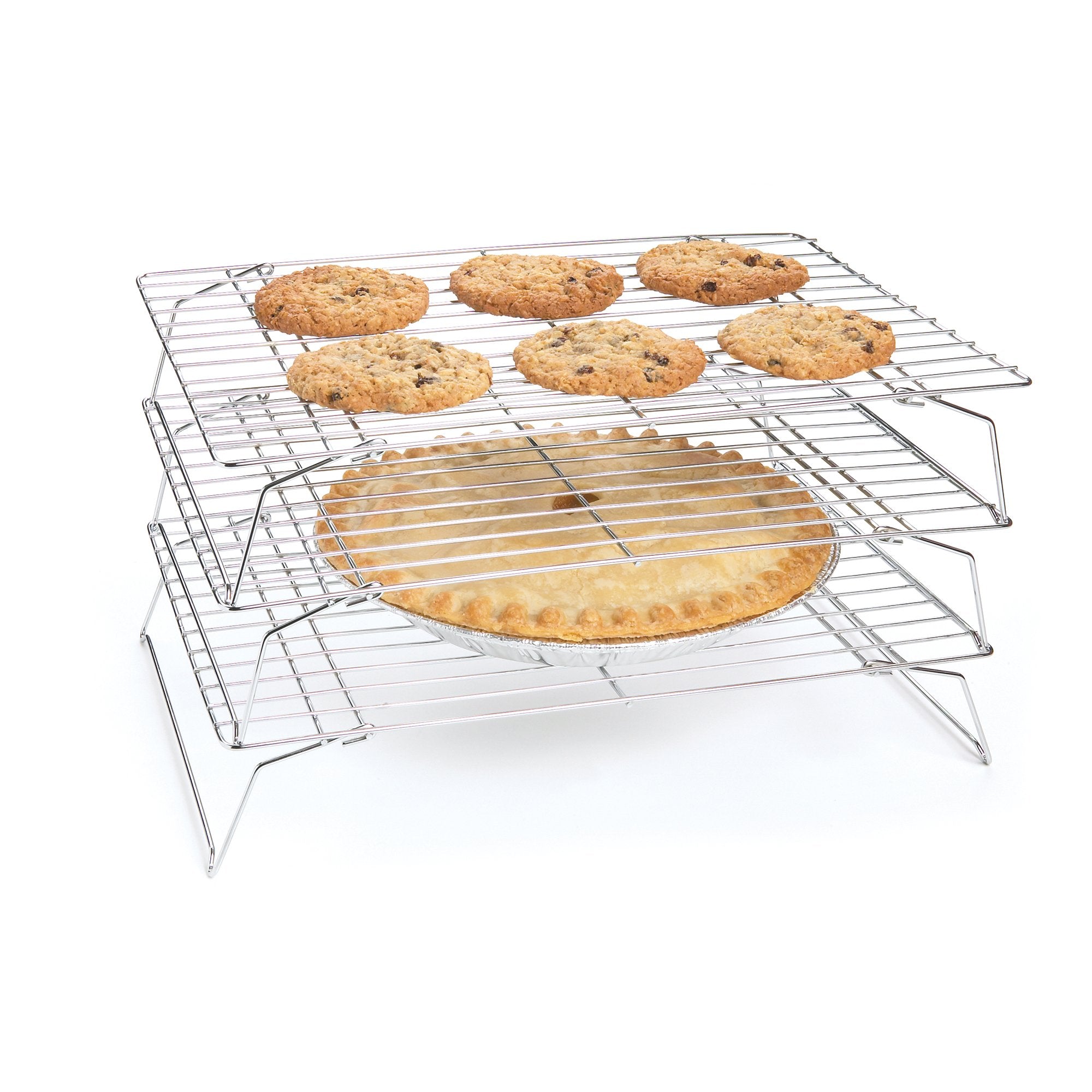 Fox Run 4698 Stackable Cooling Rack Set, Chrome, 3-Piece
