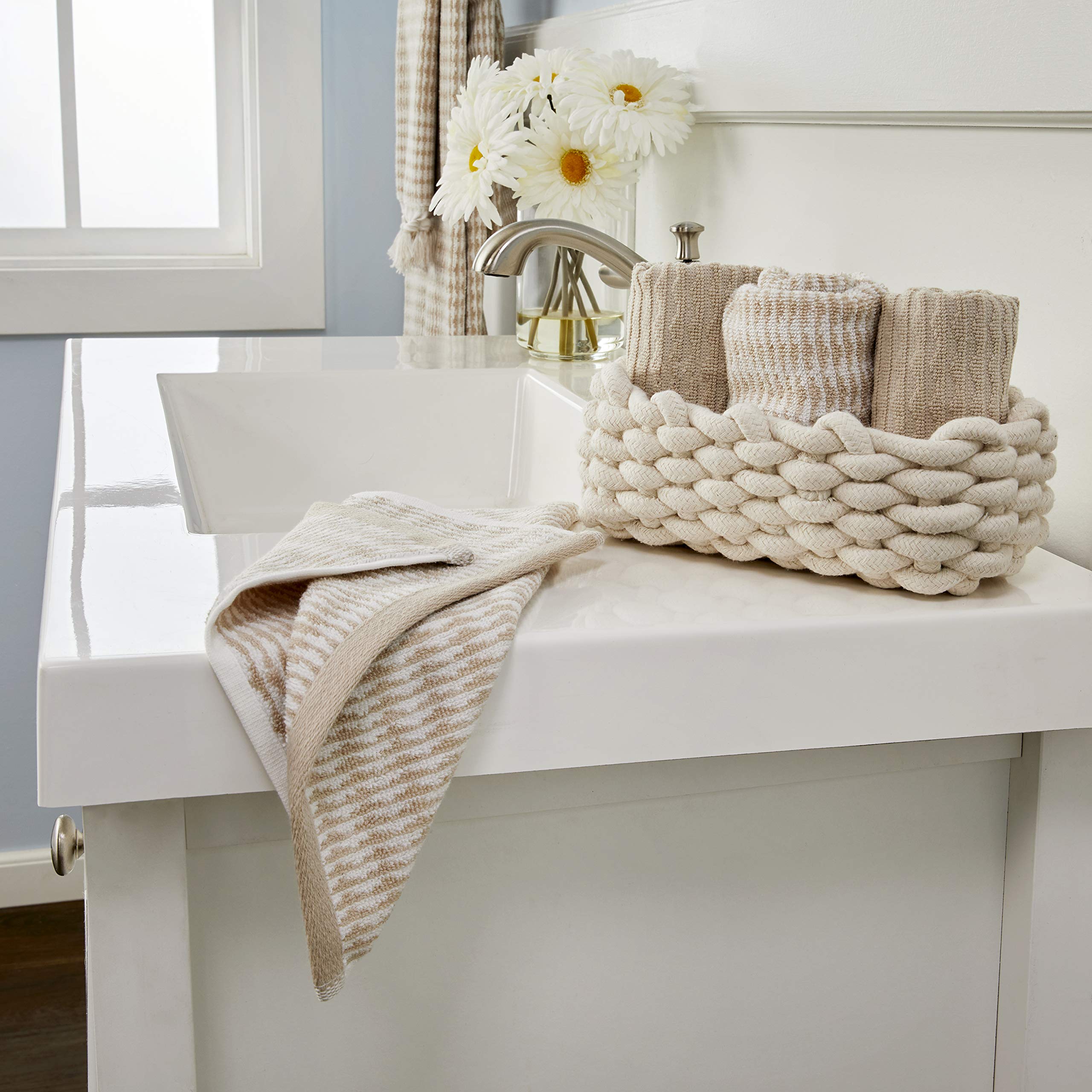 Skl Home Longborough Washcloth (4-Pack), Tan
