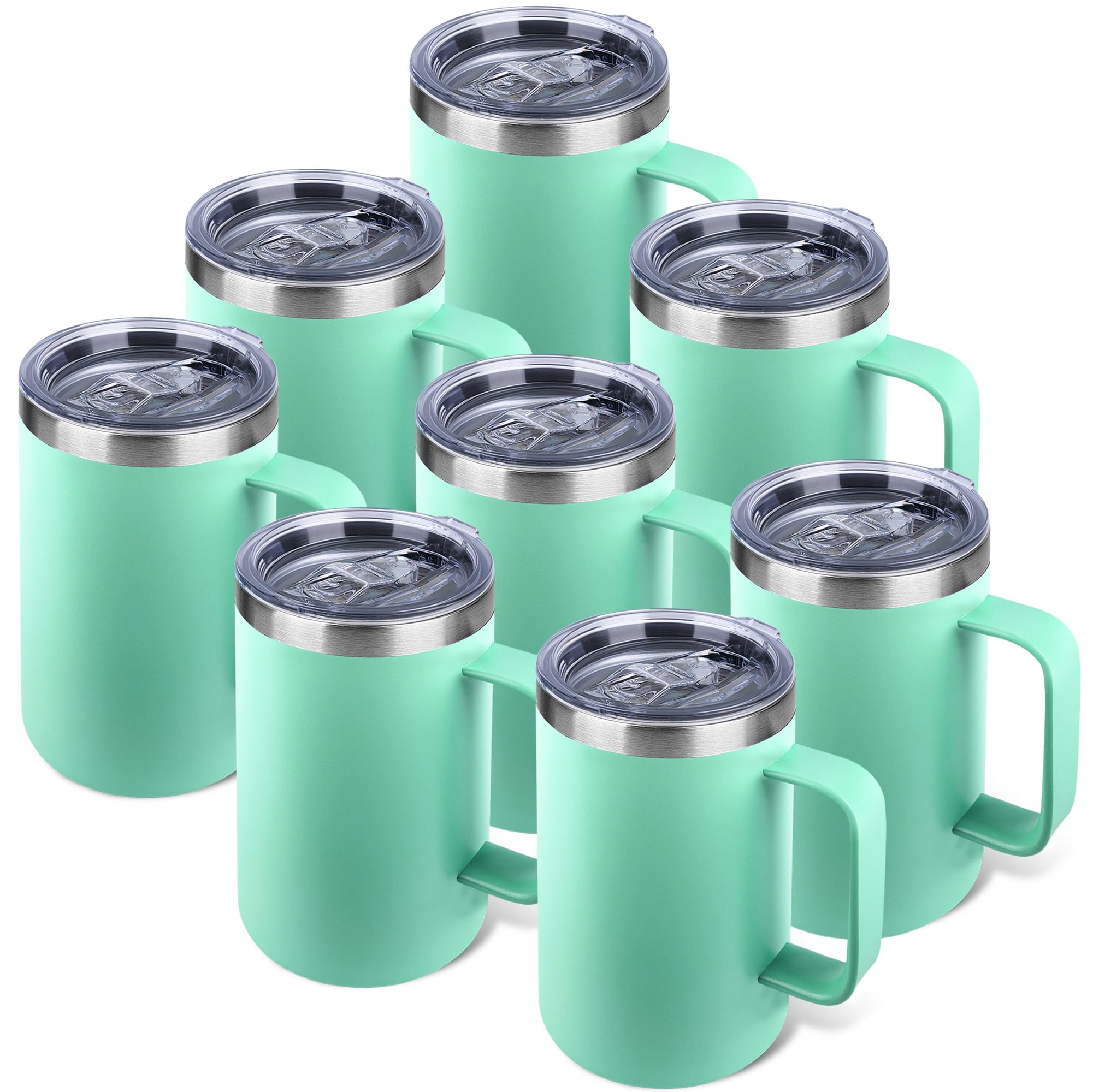 Zynkify 22oz Insulated Coffee Mug with Handle & LeakProof Lid  Double Wall Stainless Steel Travel Tumbler Bulk for Commute/Off