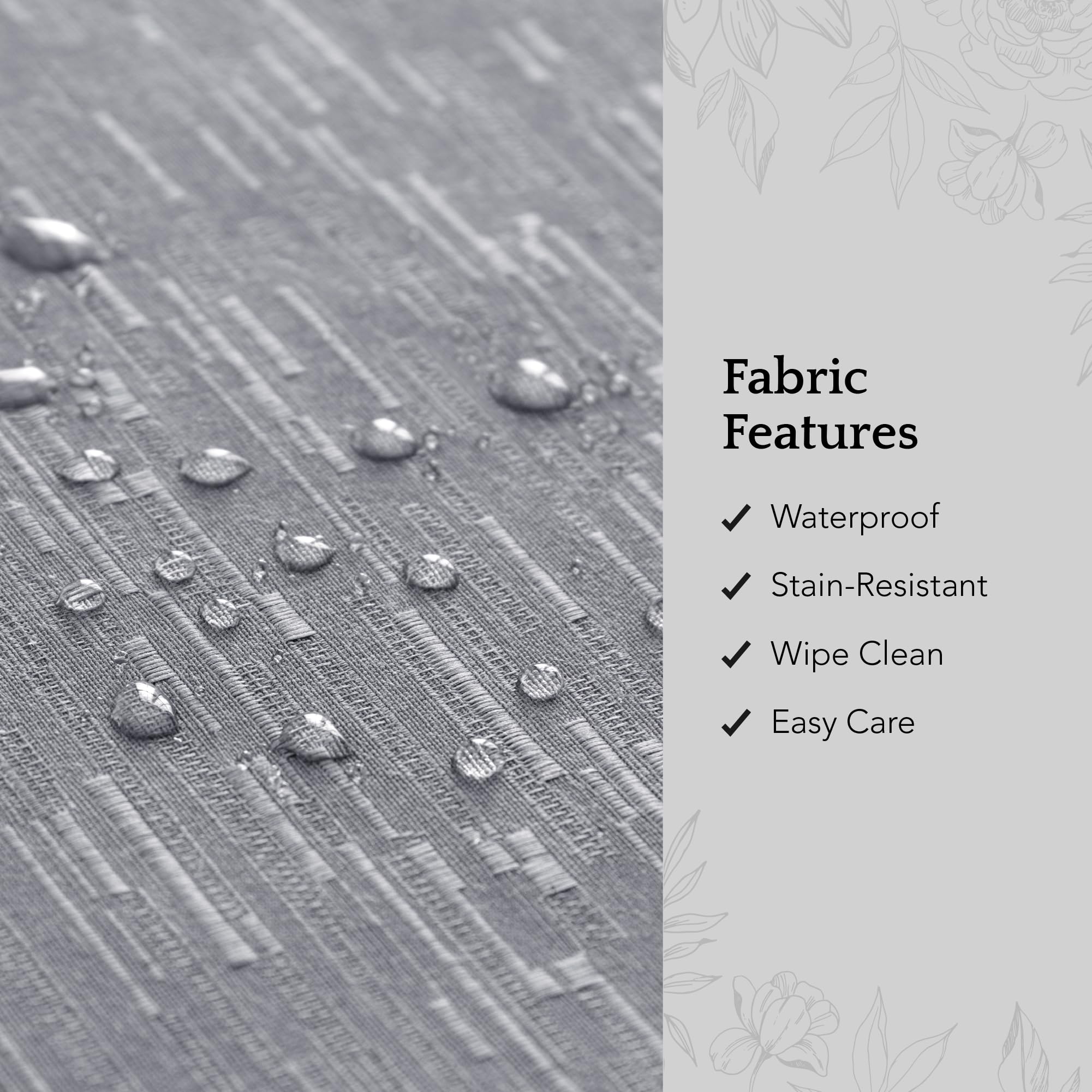 Elrene Home Fashions Continental Solid Texture Water And Stain Resistant Fabric Dining Napkins, Set Of 4, 17''X17'', Gray