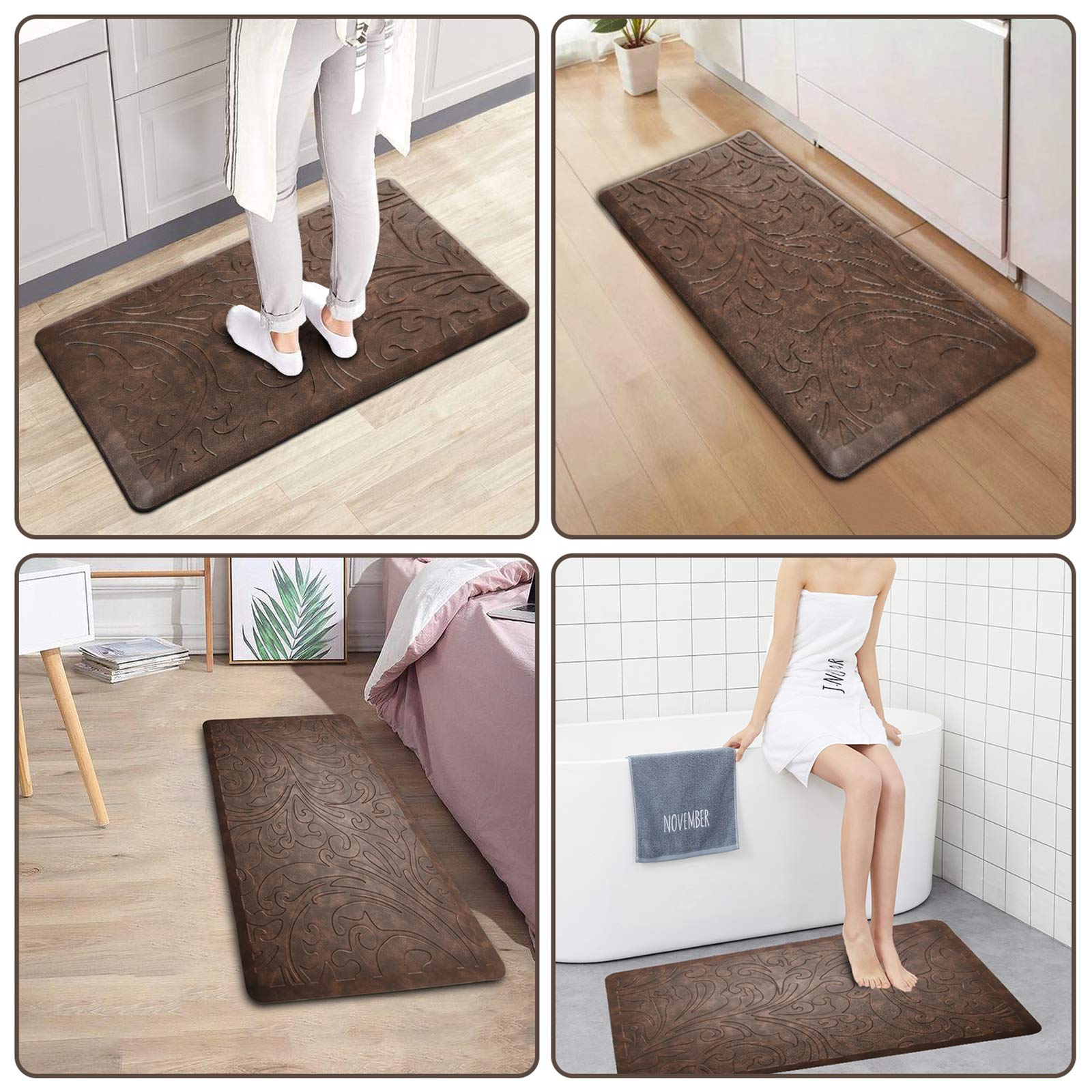Kmat Kitchen Mat Cushioned Anti-Fatigue Floor Mat Waterproof Non-Slip Standing Mat Ergonomic Comfort Floor Mat Rug For Home,Offi
