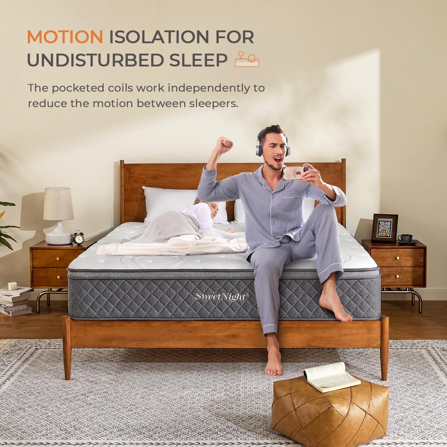 Sweetnight Twin Mattress - 12 Inch Twin Bed Mattress In A Box, Hybrid Twin Size Mattress With Pocketed Coils For Comfort Sleep A