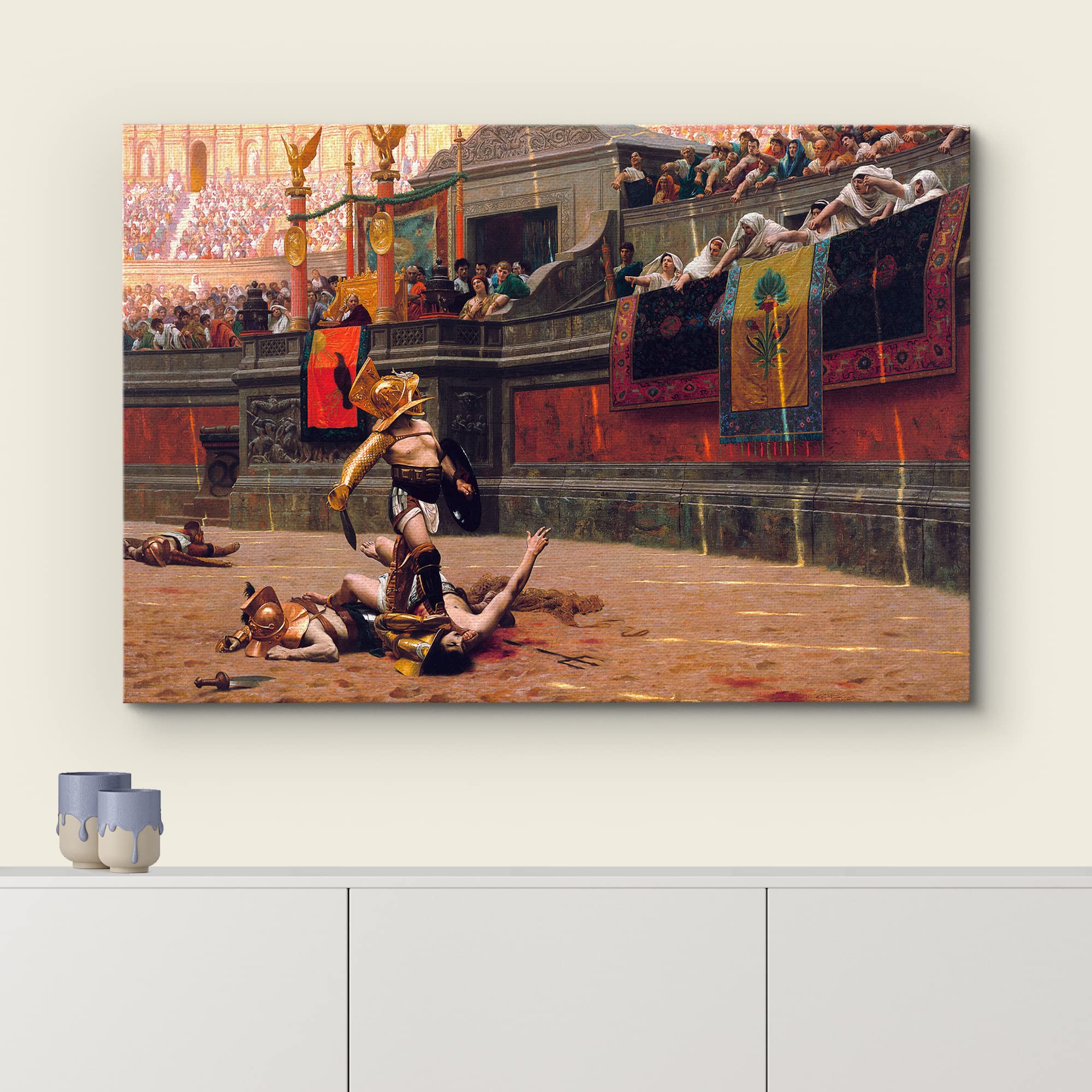 Wall26 - Pollice Verso By Jean-Leon Gerome - Canvas Print Wall Art Famous Painting Reproduction - 16'' X 24''