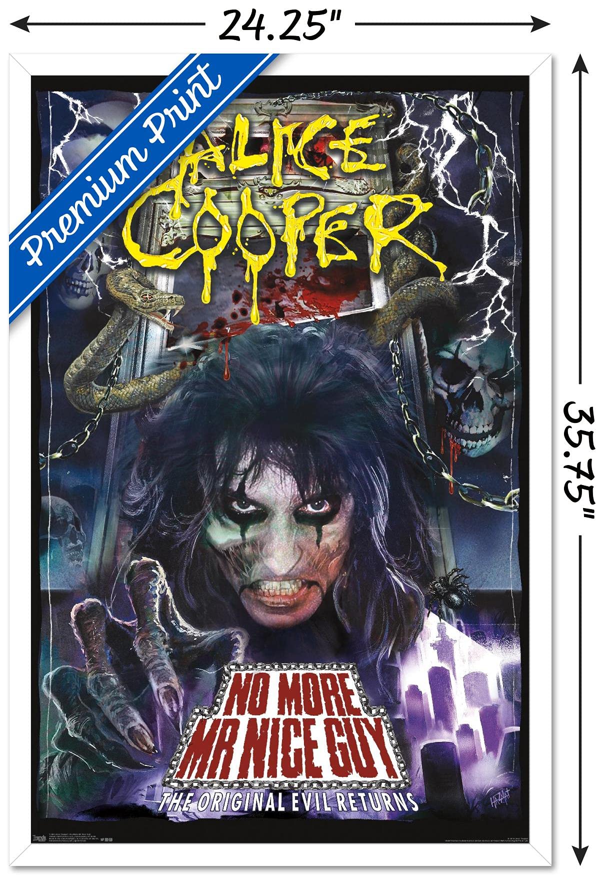 Trends International Alice Cooper - No More Mr. Nice Guy Wall Poster, 22.375'' X 34'', White Framed Version