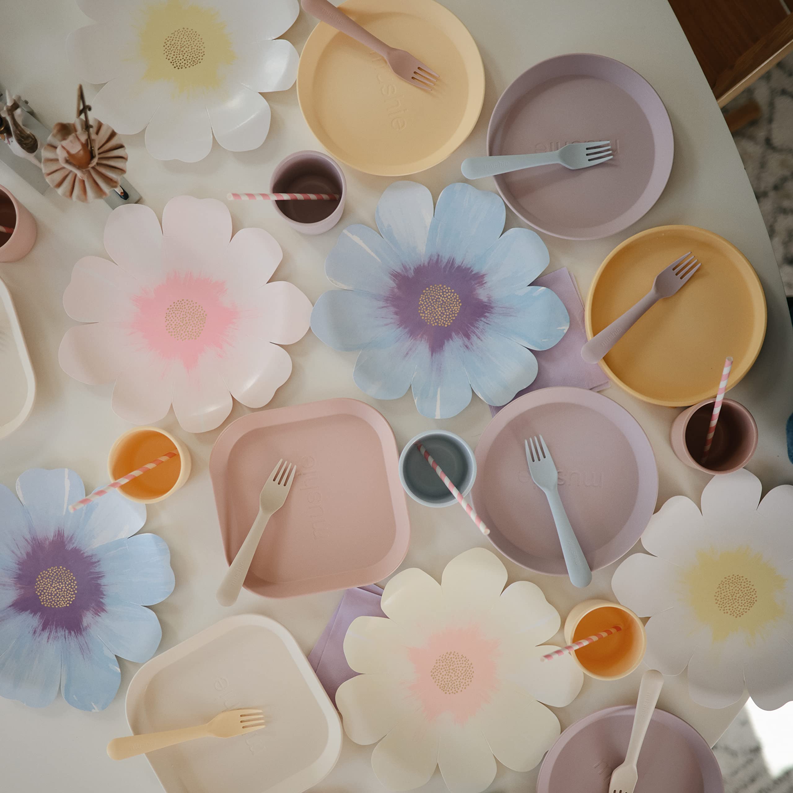 mushie Flatware Fork and Spoon Set for Kids | Made in Denmark (Vanilla)