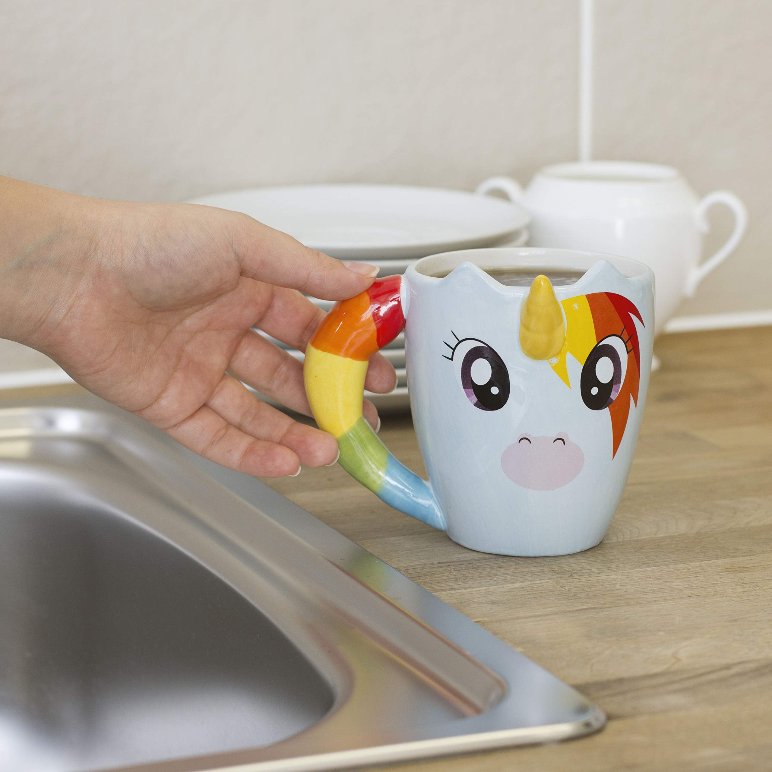 Thumbs Up Uk Ceramic Coffee Fun Novelty Unicorn Cermaic Mug With Handle-Perfect For Home And Office-10 Fl. Oz-Makes A Gift, Fun