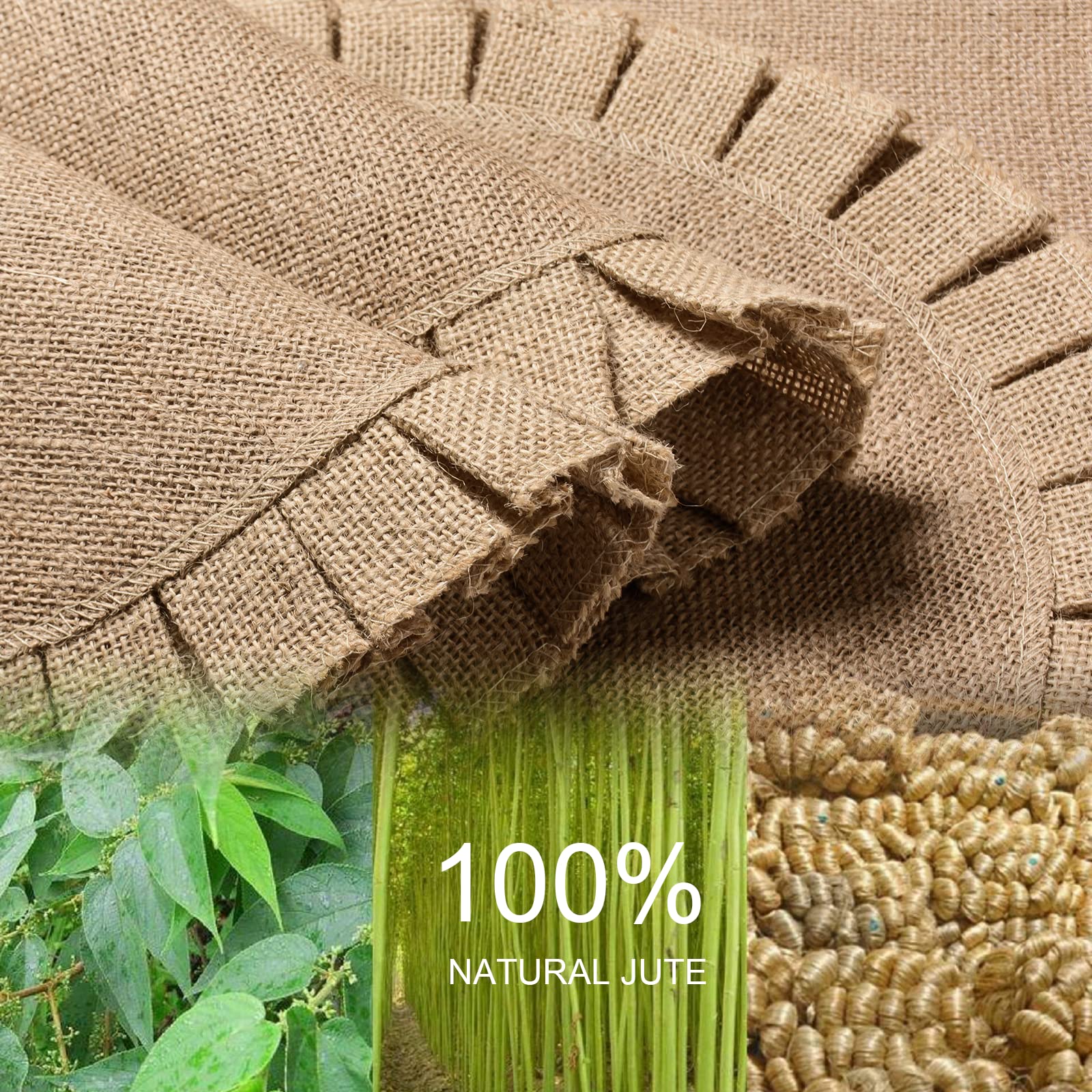 Funwheat Burlap Round Braided Placemats Set Of 6 For Dining Tables 15 Inch Heat Resistant Jute Table Mats Farmhouse Woven Fabric