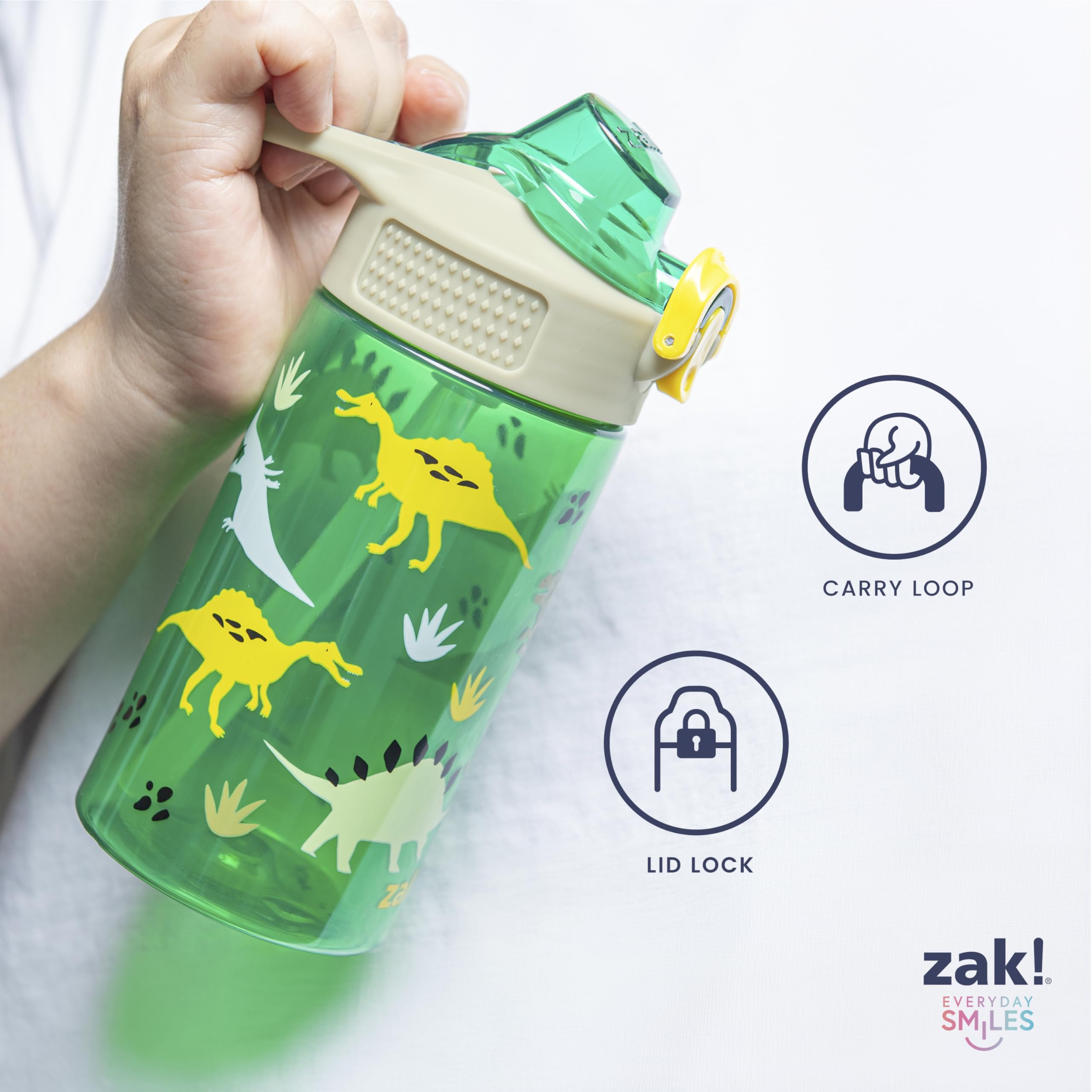 Zak Designs Disney Winnie the Pooh Sage Kids Water Bottle For School or Travel, 16oz Durable Plastic Water Bottle With Straw, Ha