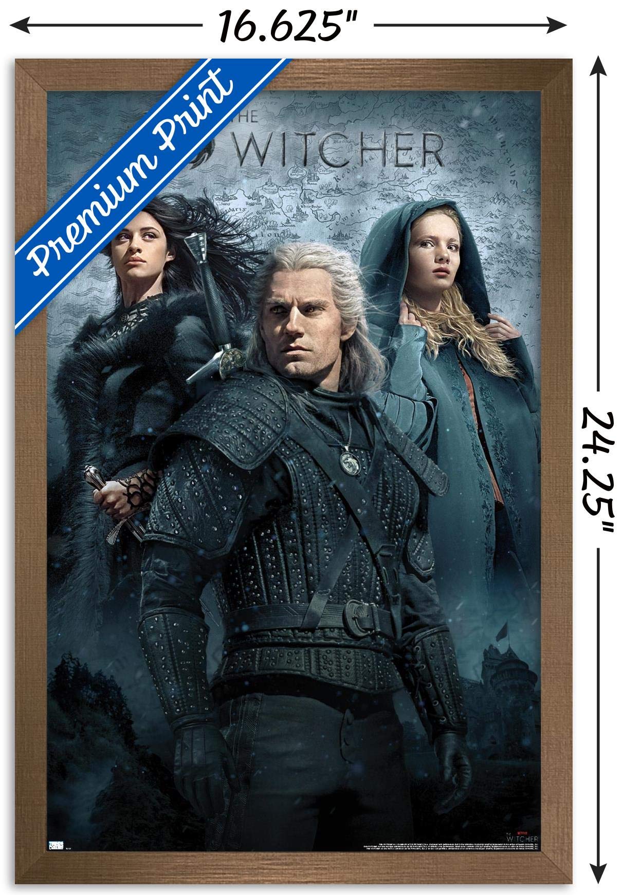 Trends International Netflix The Witcher - Key Art Wall Poster, 14.725'' X 22.375'', Bronze Framed Version