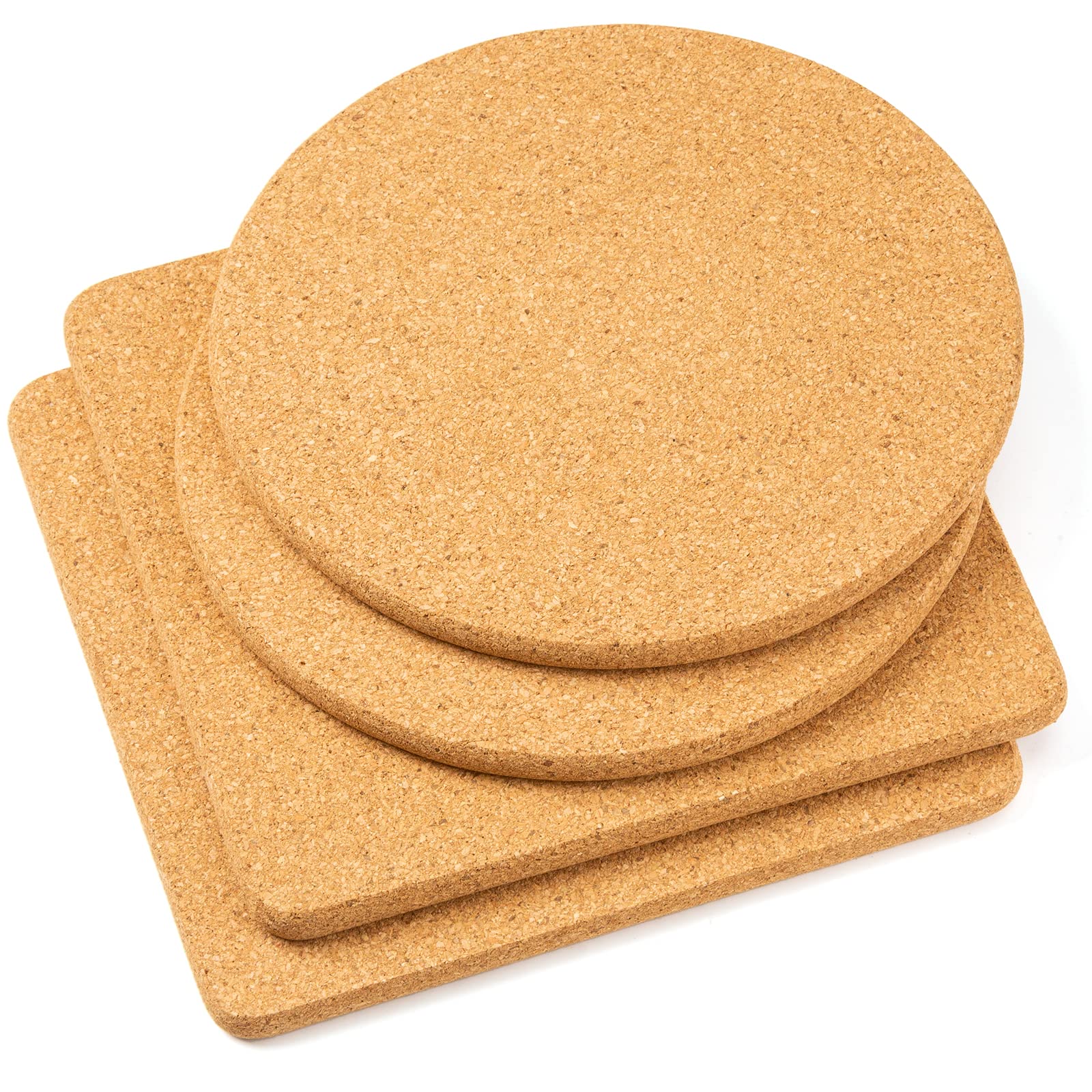 Cork Trivets For Hot Dishes, Cork Pot Holder For Hot Pots And Pans 4 Pack 8 Inch, Heat Resistant Cork Board, Hot Pads For Table