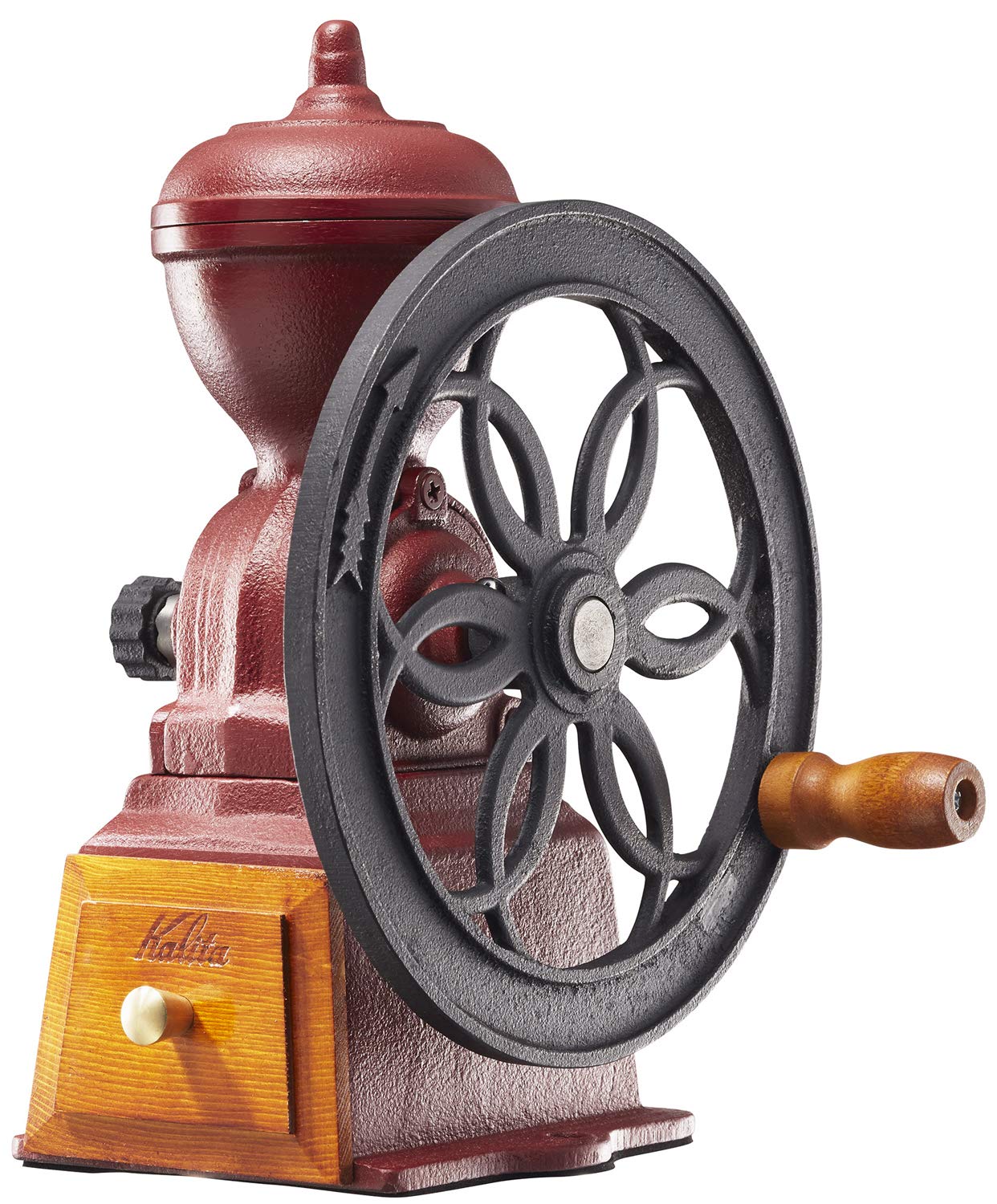 Kalita Coffee Mill, Cast Hand Grinding, Manual Diamond Mill, Red, N #42137 Antique Coffee Grinder, Adjustable Grinder, With Lid,