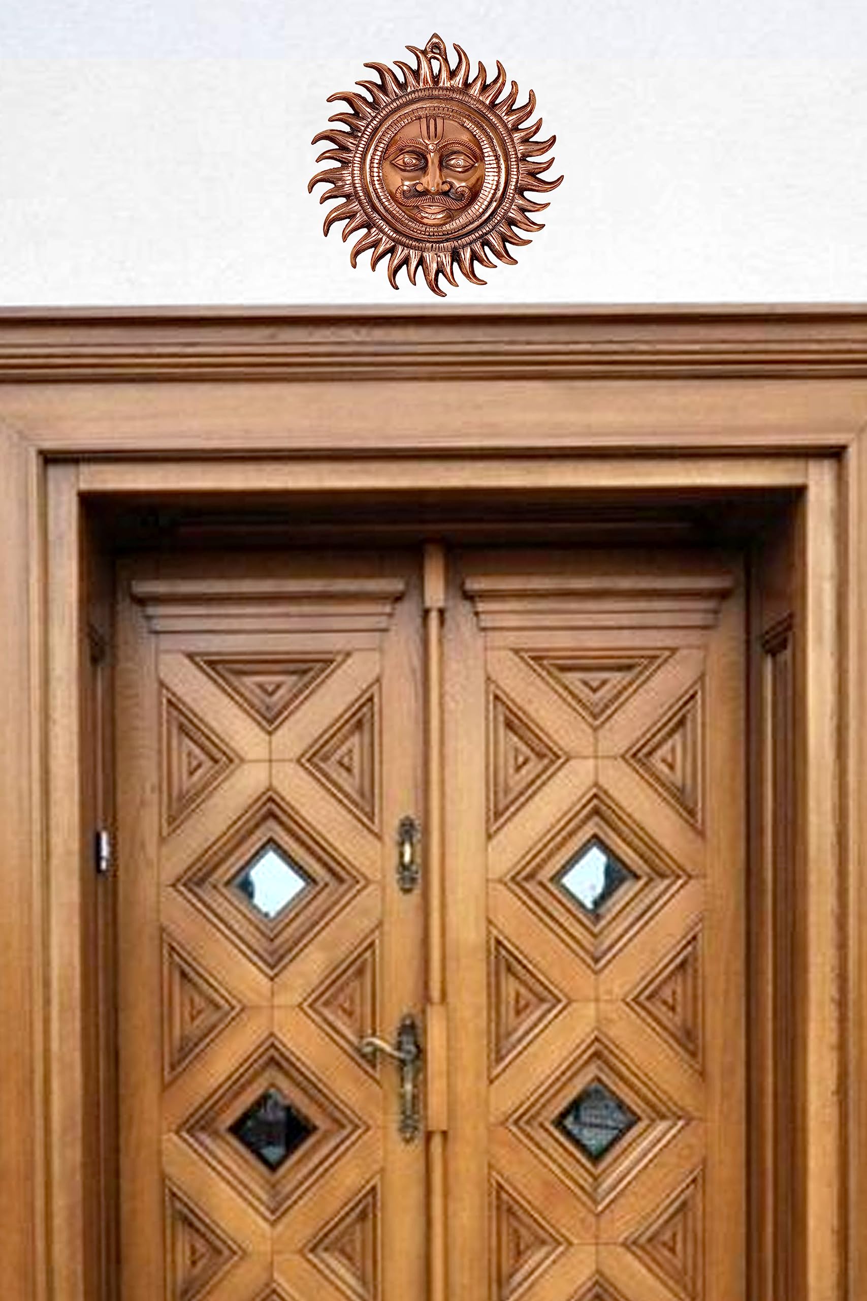 Aona Metal Sun Statue For Wall Hanging Home Decor | Height : 13.5 Inches (Large)