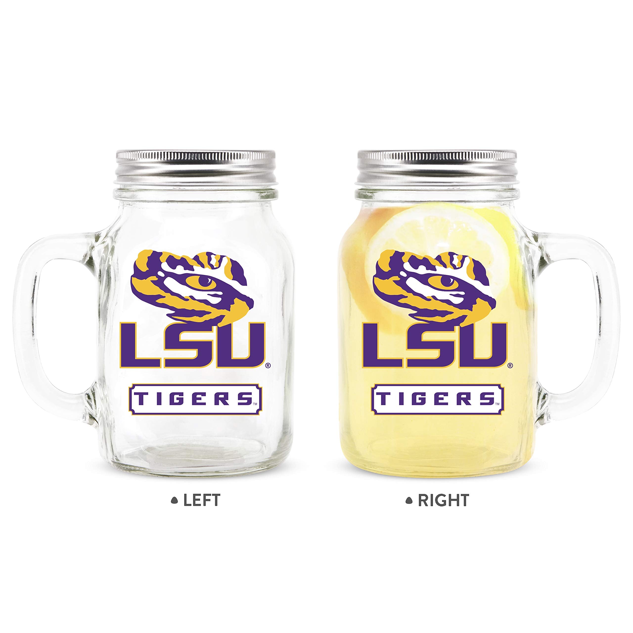 Ncaa Louisiana State Tigers 20Oz Glass Mason Jar