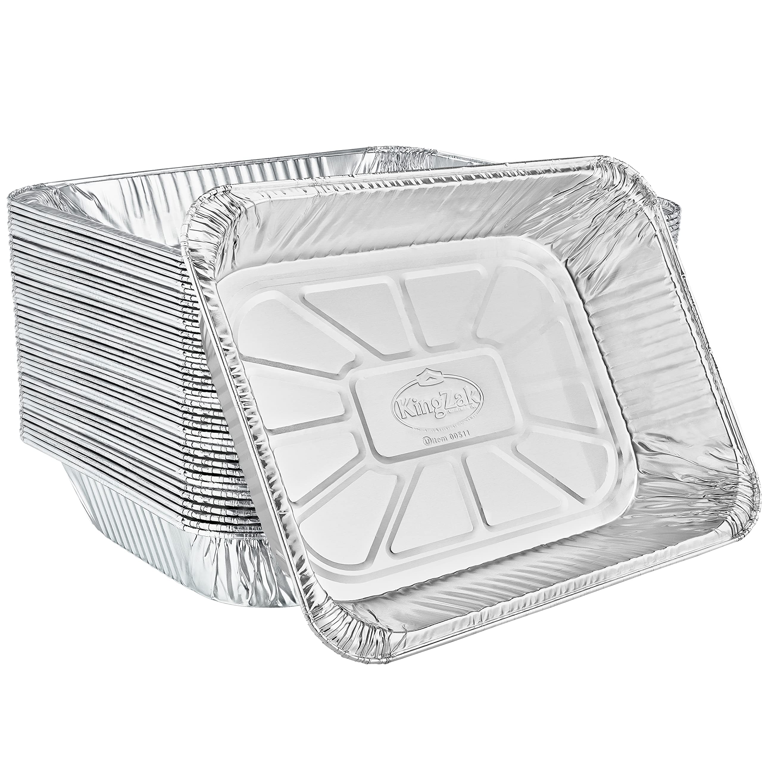 Aluminum Pans Half Size, 9X13, Extra Heavy Duty Disposable Foil Pans For Baking (100 Pack) Roasting & Chafing, Bulk Quantity For