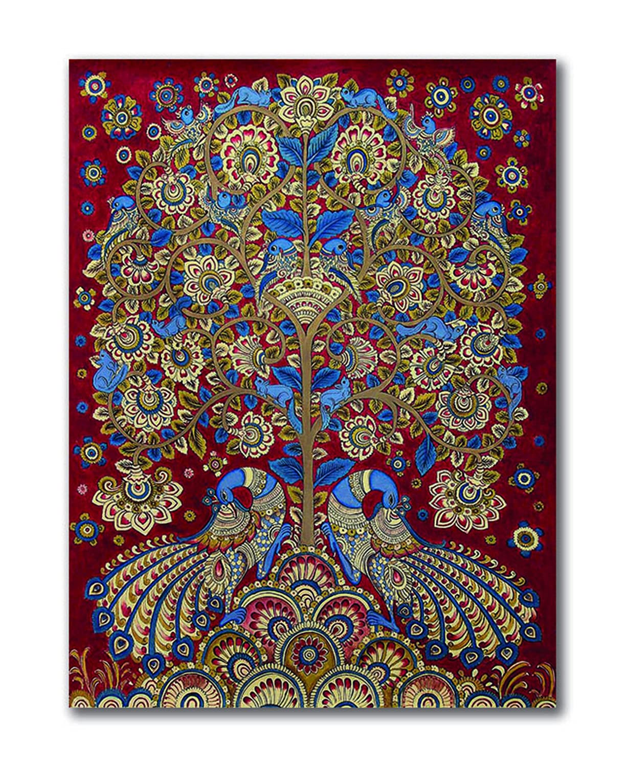 Tamatina Kalamkari Art Canvas Paintings | Celebration II| Traditional Art Paintings for Living Room | Contemporary | Modern Art 