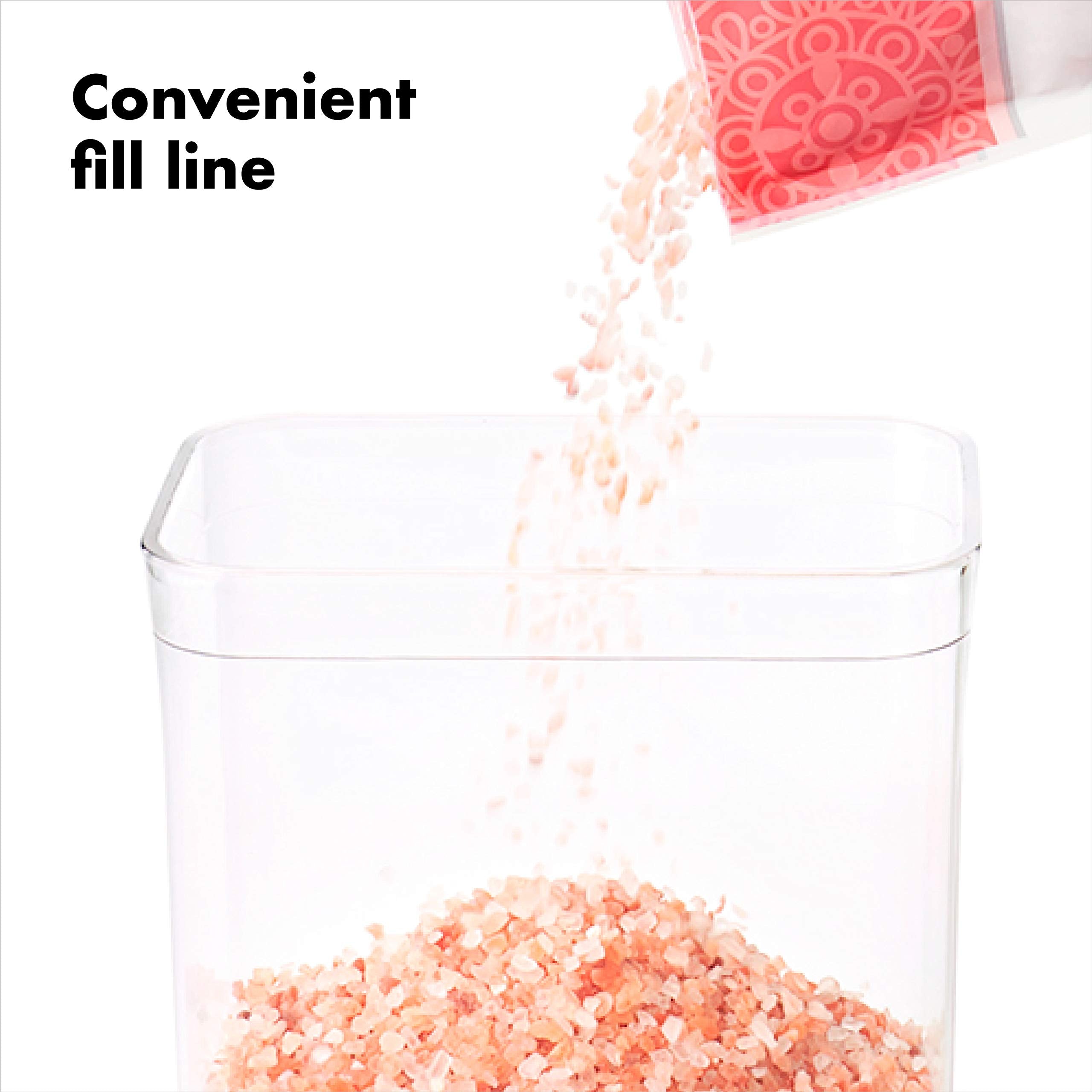 Oxo Good Grips Pop Container - Airtight Food Storage - Mini Square Short 0.5 Qt Ideal For 1 Lb Of Baking Soda Or 14 Oz Of Grains