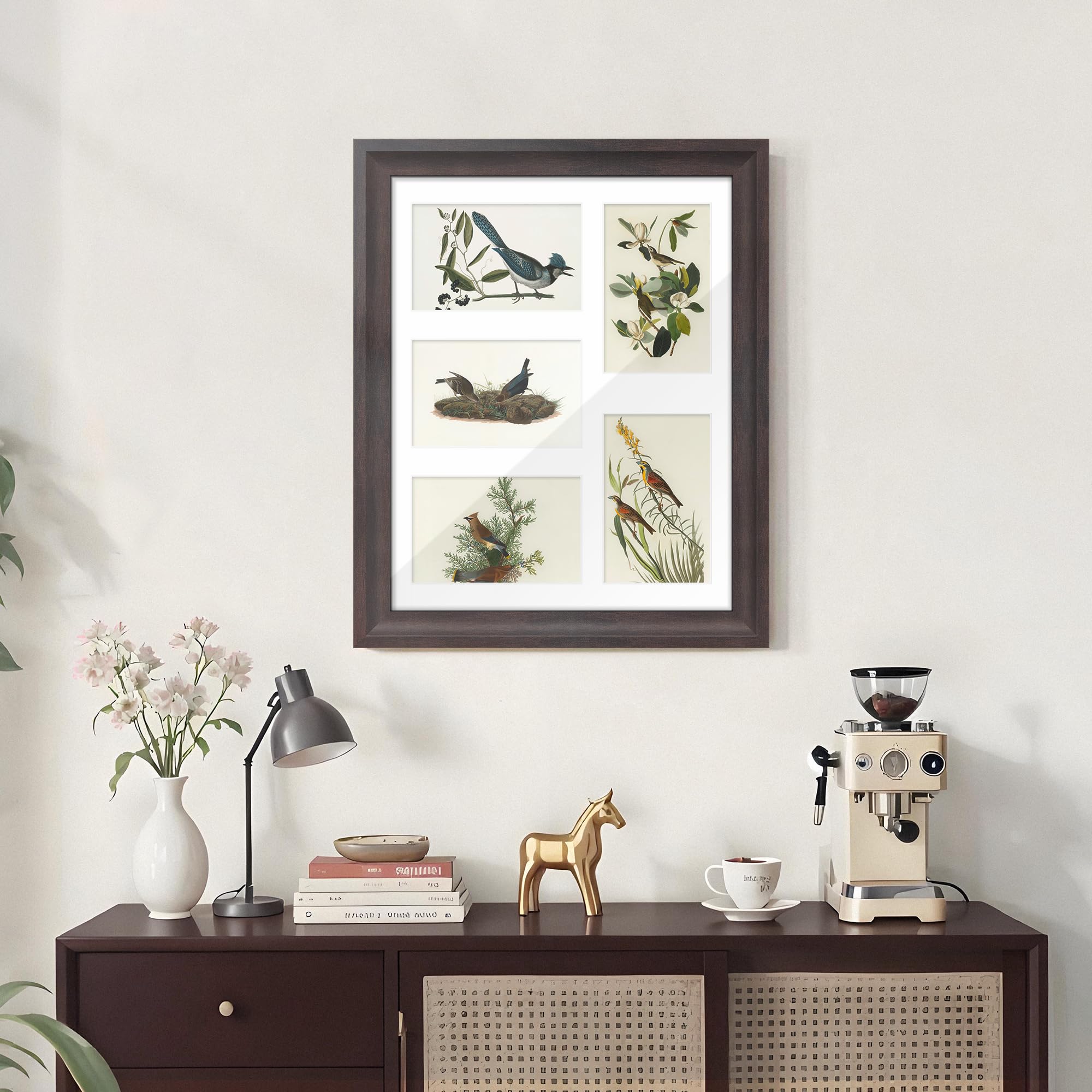 DUENPY 11x14 Picture Frame 4x6 Collage Picture Frame Displays Five 4x6 inch Photos or 11x14 (Without Mat) Wall Decor or Tabletop