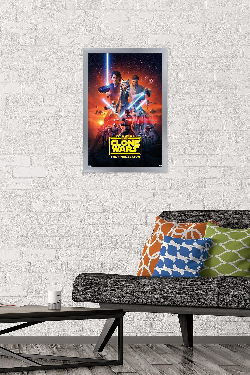 Trends International Star Wars: The Clone Wars - Season 7 Key Art Wall Poster, 14.725'' X 22.375'', Silver Framed Version