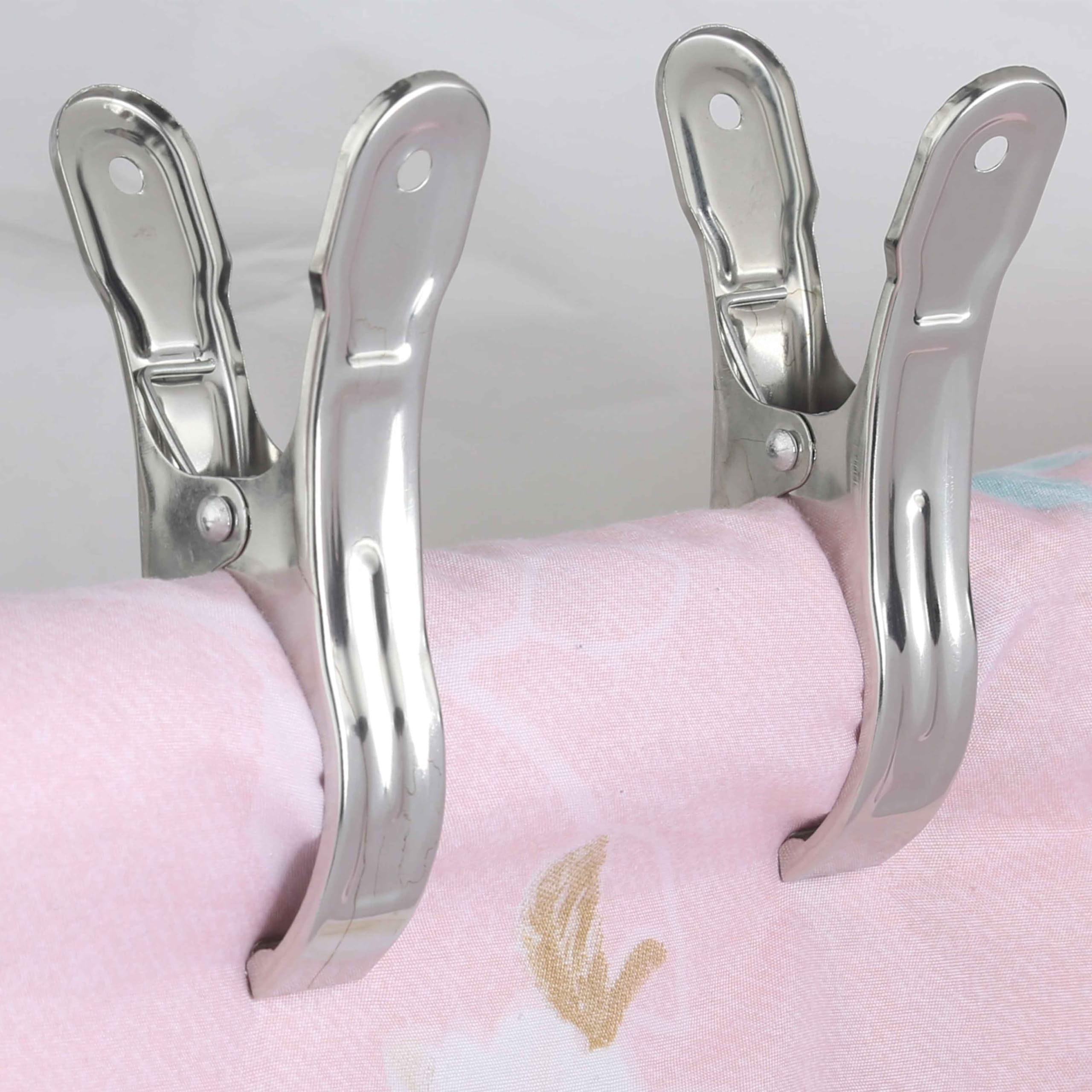 WEBI Pool Cover Clips 12 Packs Beach Towel Clips 4.7 Inch Chair Clips About Ground Pool Cover Clamps for Cruise Boat Blanket Quilt Lounge