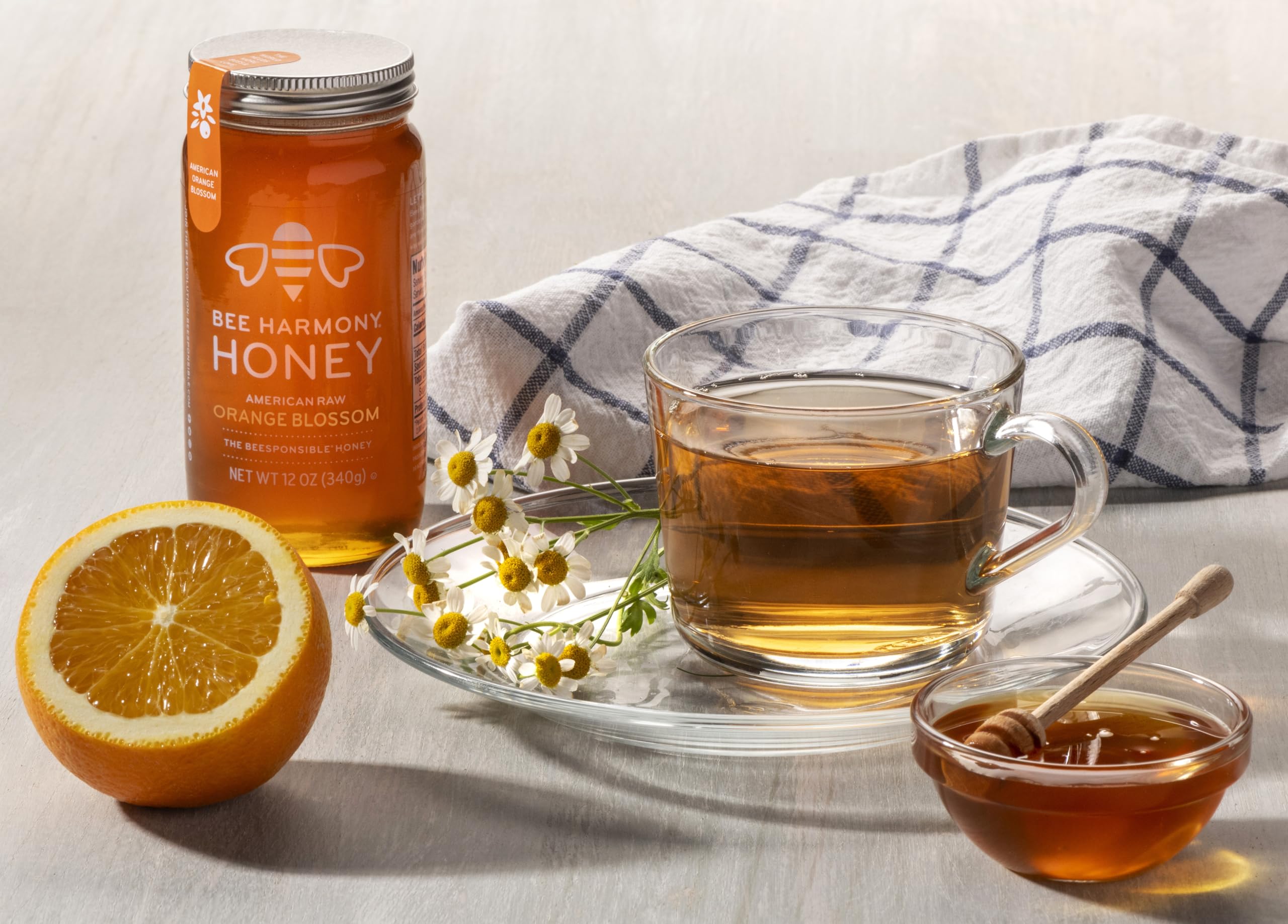 Bee Harmony American Raw Orange Blossom Honey, 12 Ounce (Pack Of 2)A