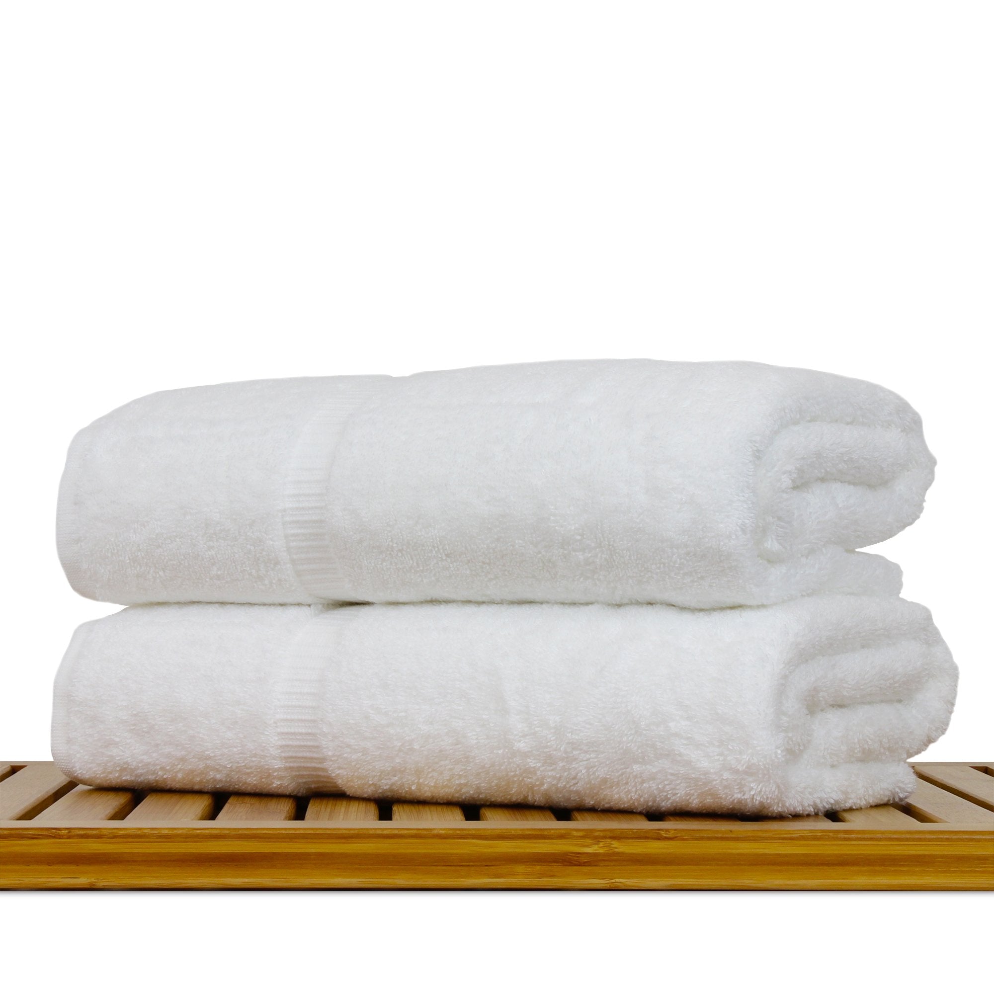 Luxury Hotel & Spa Collection Highly Absorbent  Quick Dry 100% Turkish Cotton 700 GSM  Eco Friendly Towel  for Bathroom Dobby Border Soft Bath Towel Set 27 X 54 (White  Bath Towels - Set of 2)