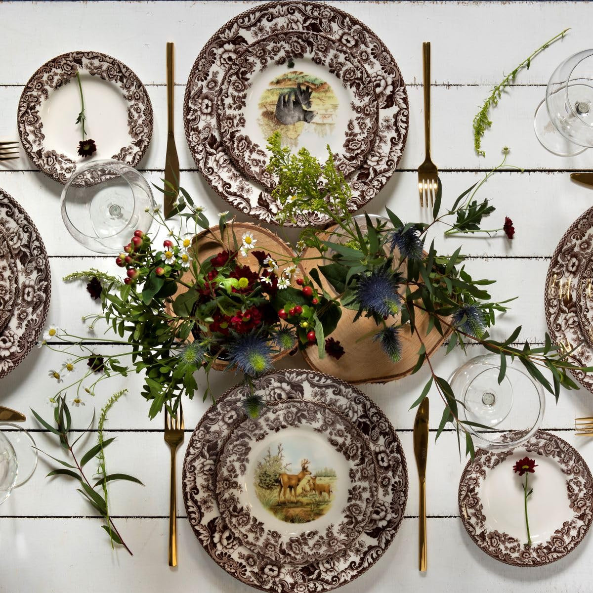Spode Woodland Dinner Plate, Rabbit | 10.5 Inch | Hunting Cabin, Lodge ...