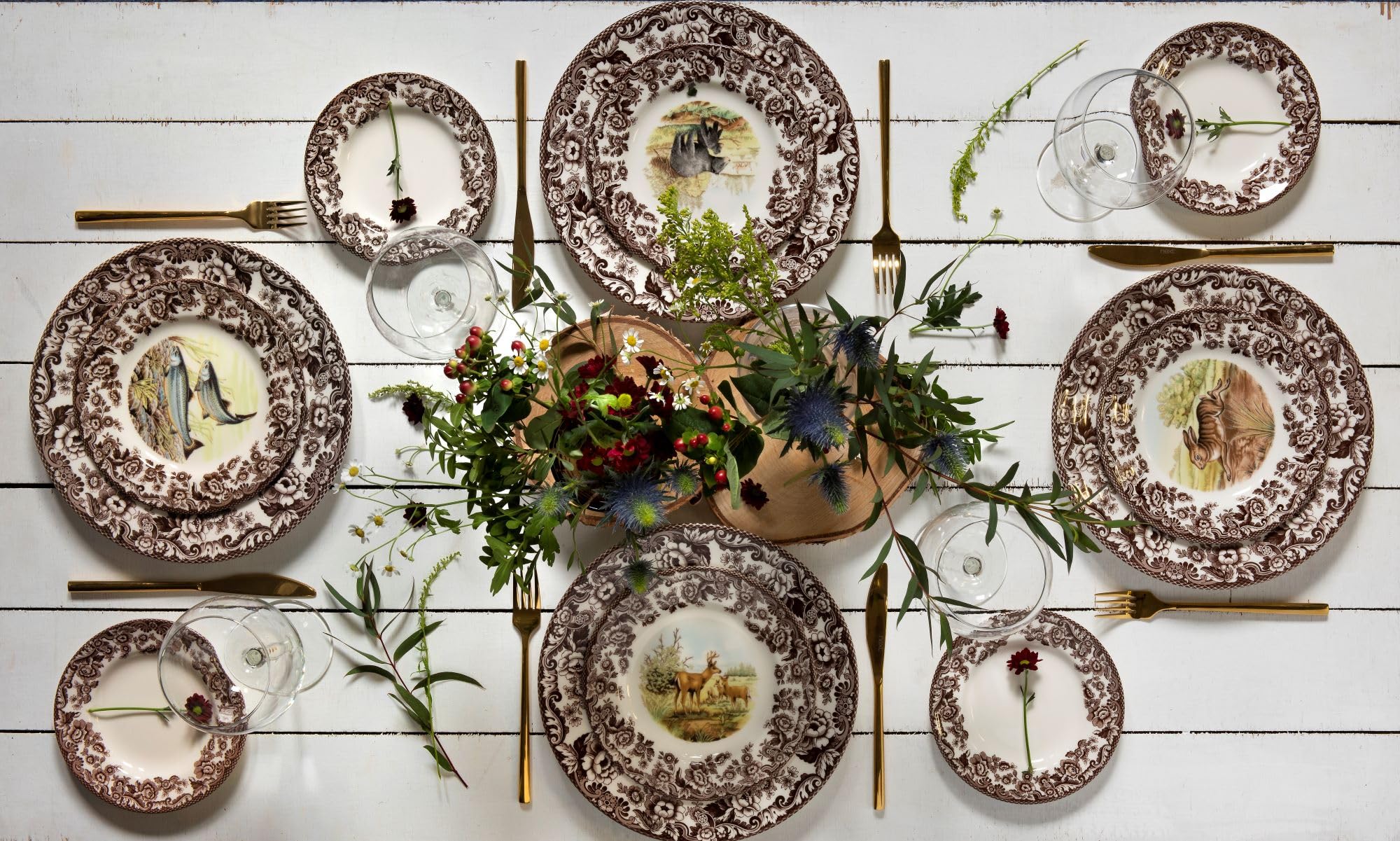 Spode Woodland Salad Plate, Rabbit, 8    | Perfect For Thanksgiving And Other Special Occasions | Made In England From Fine Eart