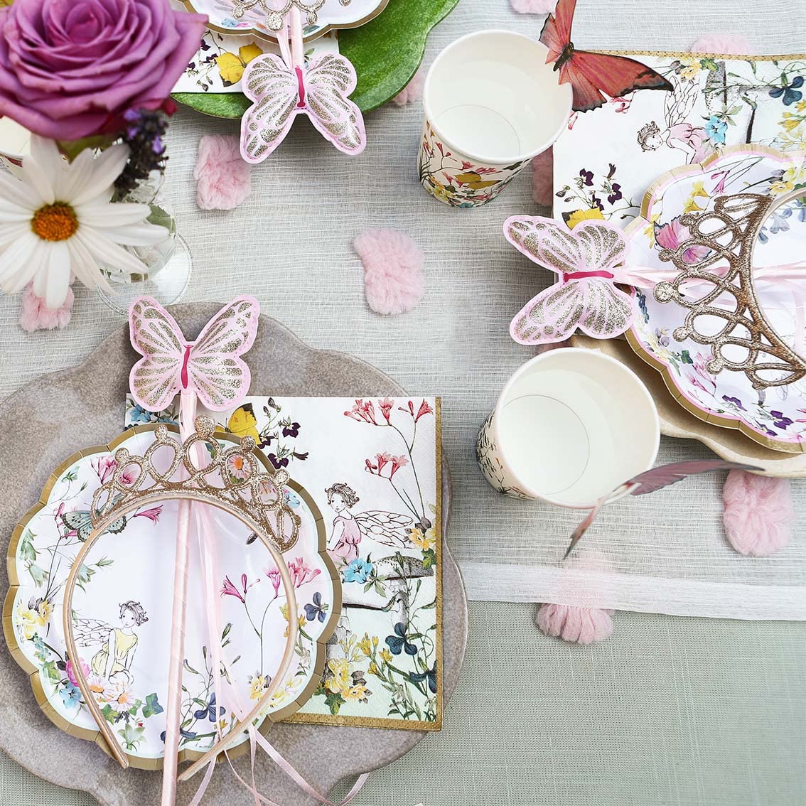 Firy Table Racket Design Talking Tables Truly Fairy Paper Plate With Fairy Design For A Tea Par ...