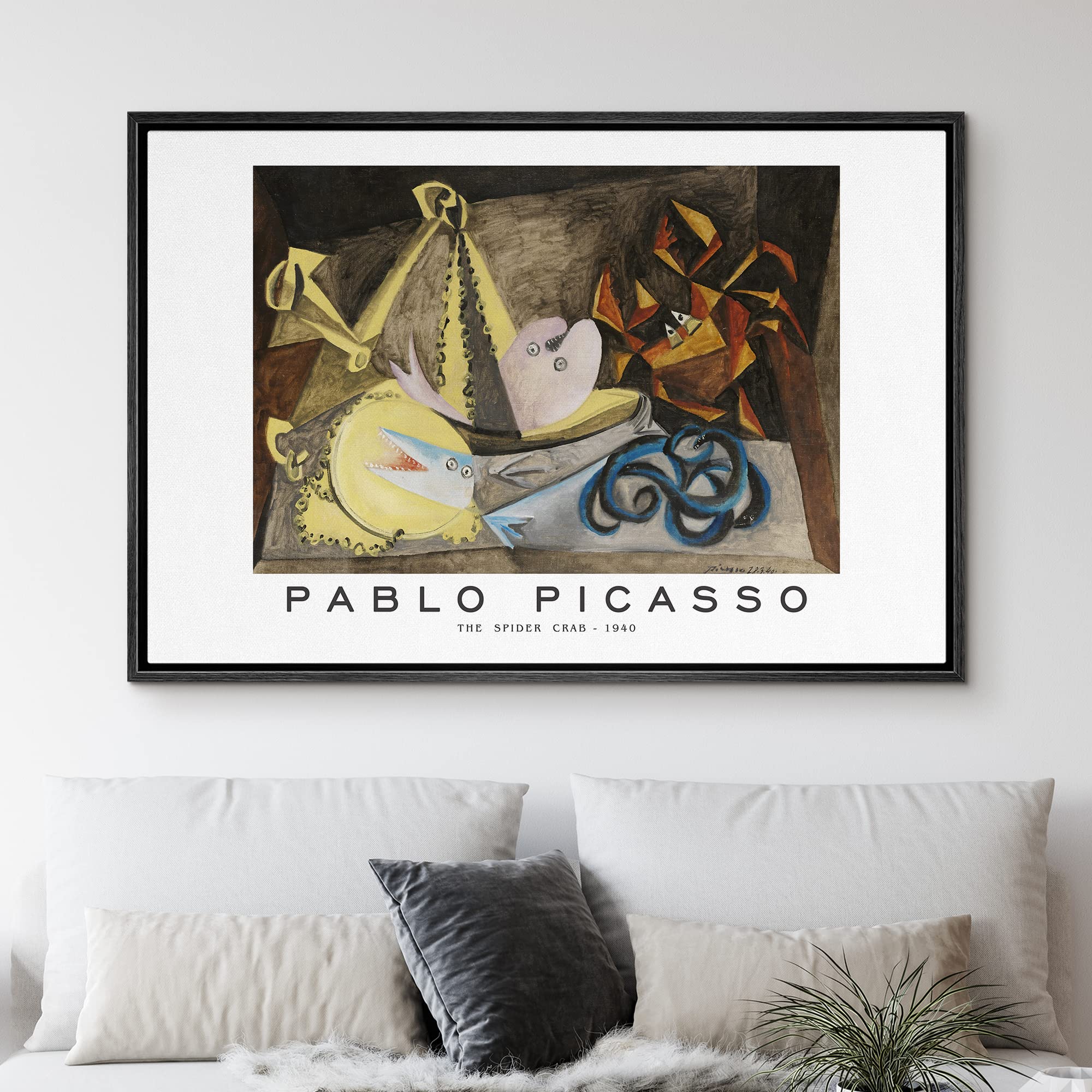 Idea4Wall Framed Canvas Print Wall Art The Spider Crab By Pablo Picasso Historic Cultural Illustrations Fine Art Decorative Trad