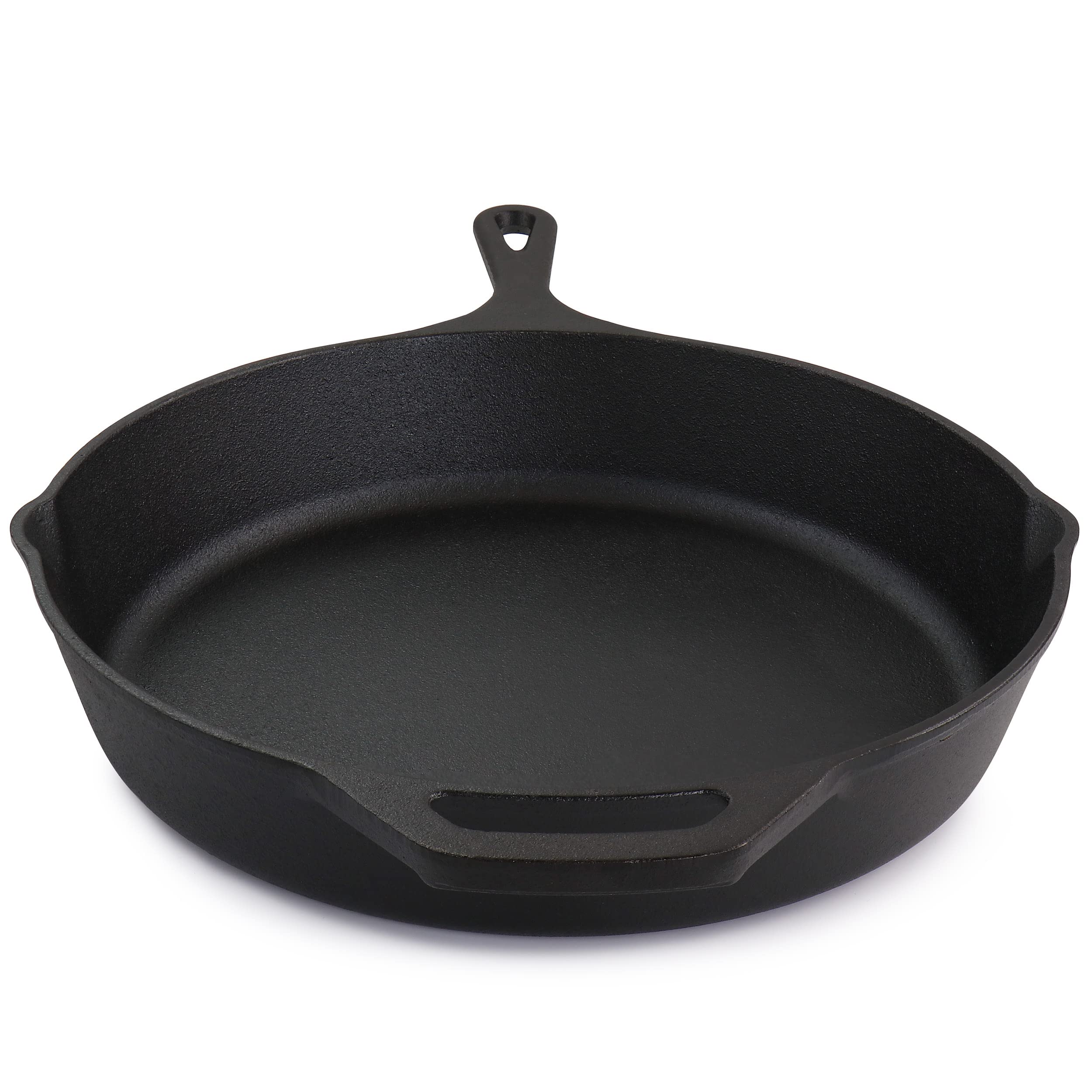 Megachef 12 Inch Round Preseasoned Cast Iron Frying Pan In Black, Mcci