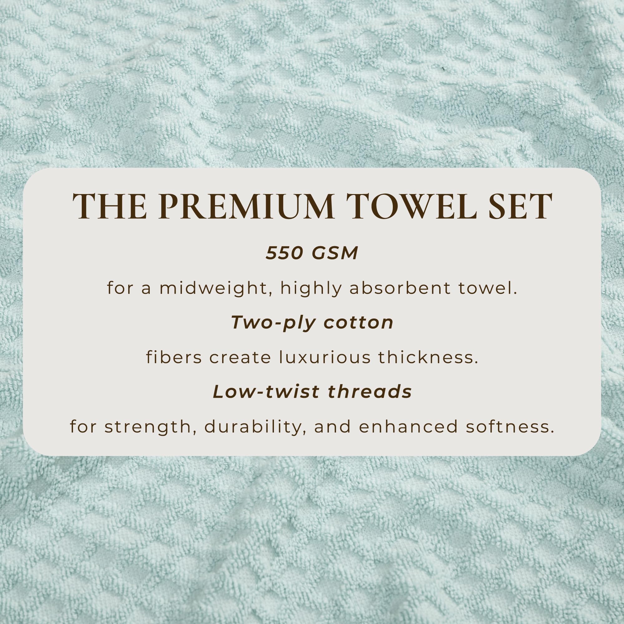 Great Bay Home 100% Cotton Blue Bath Towel Set | 4 Soft Bath Towels (30 x 52 inches) | Highly Absorbent  Quick Dry Bath Towels | Grayson Collection (Set of 4  Diamond Pastel Blue)