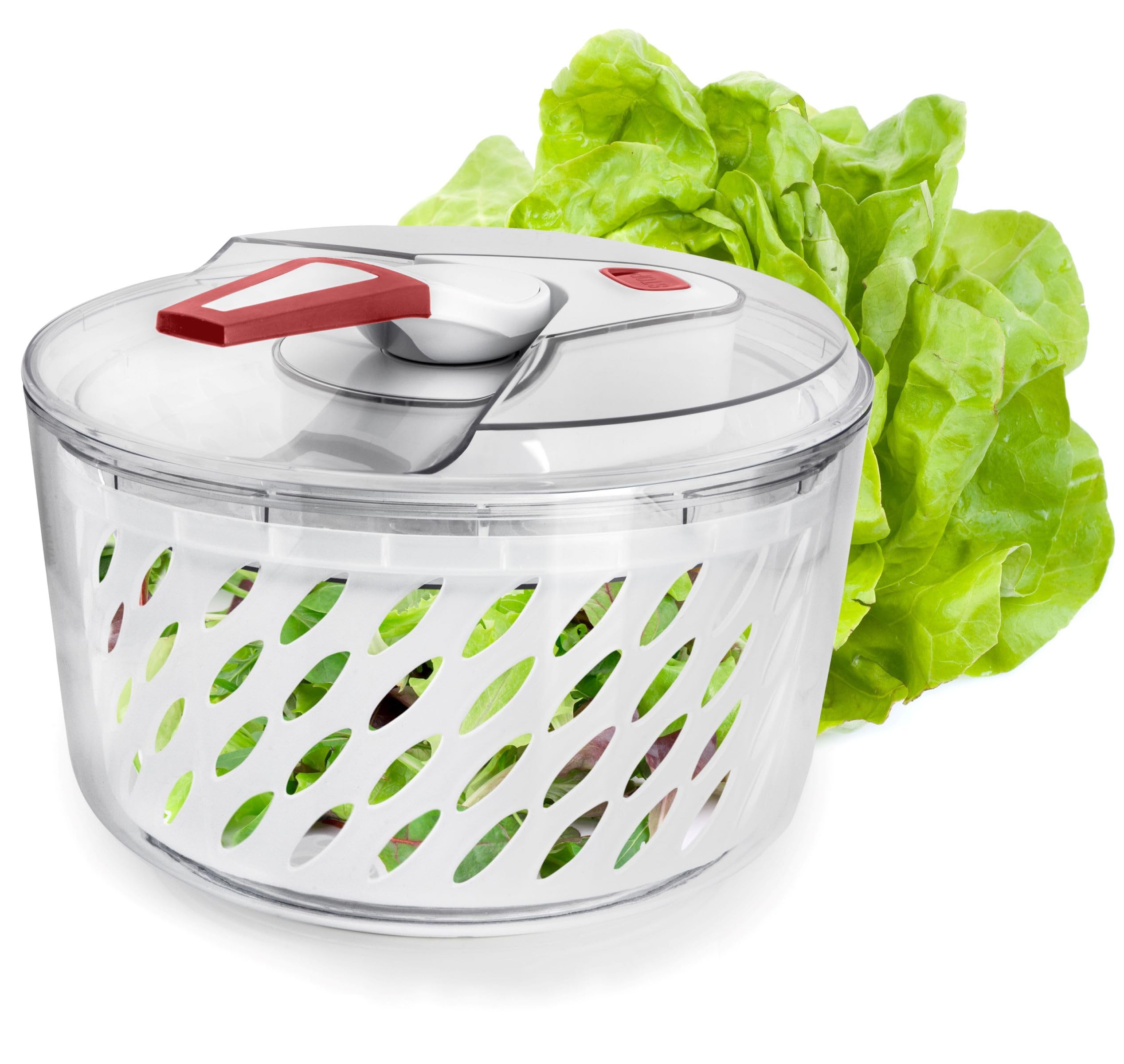 Valore Large Salad Spinner With Serving Bowl And Lid - Effortless Spinning - Lettuce Spinner, Fruit And Vegetable Washer Dryer -