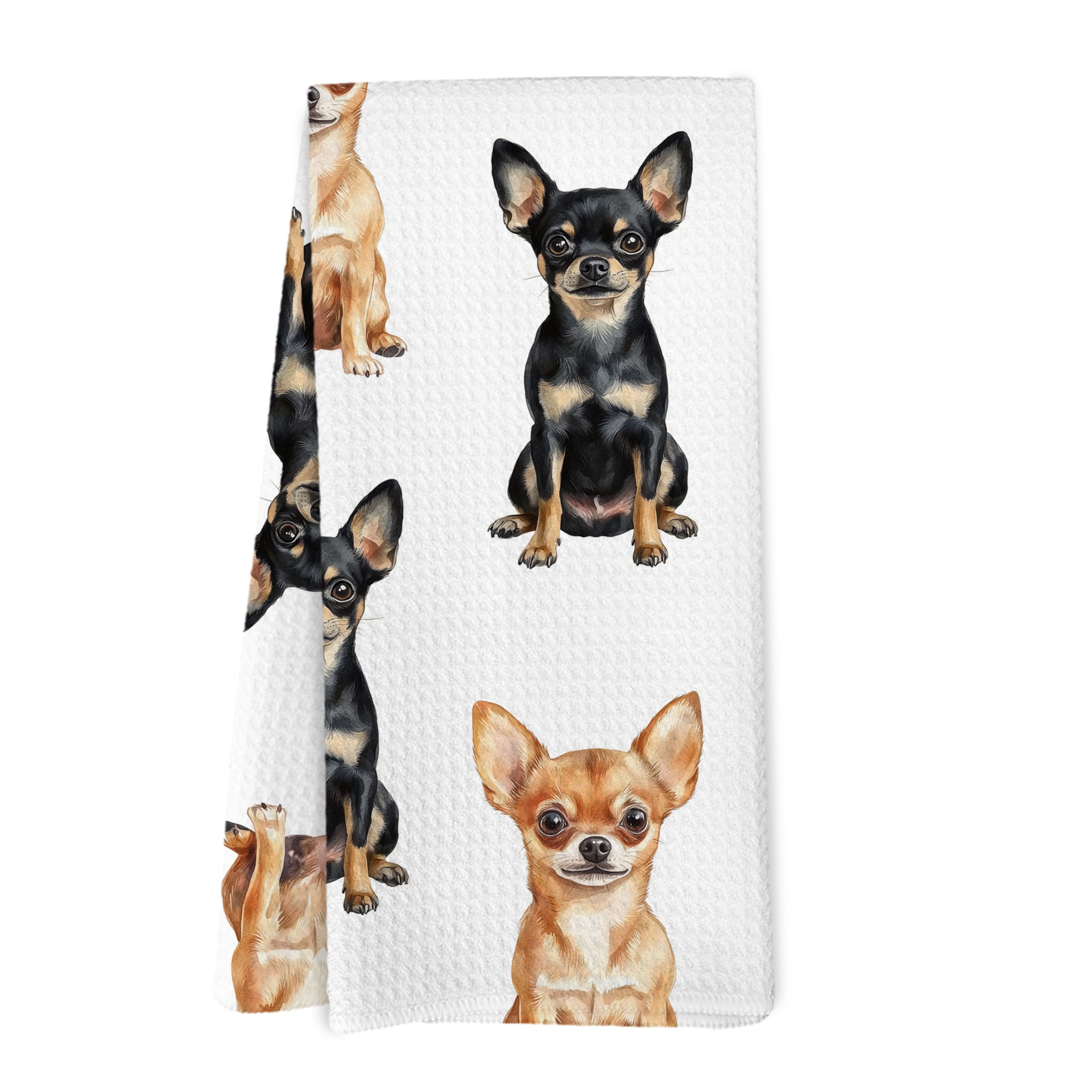 Yorhifa Chihuahua Dog Kitchen Dish Towels, Chihuahua Gifts for Women Hand Towels for Bathroom Kitchen Decor, Dog Lovers Mom Owne