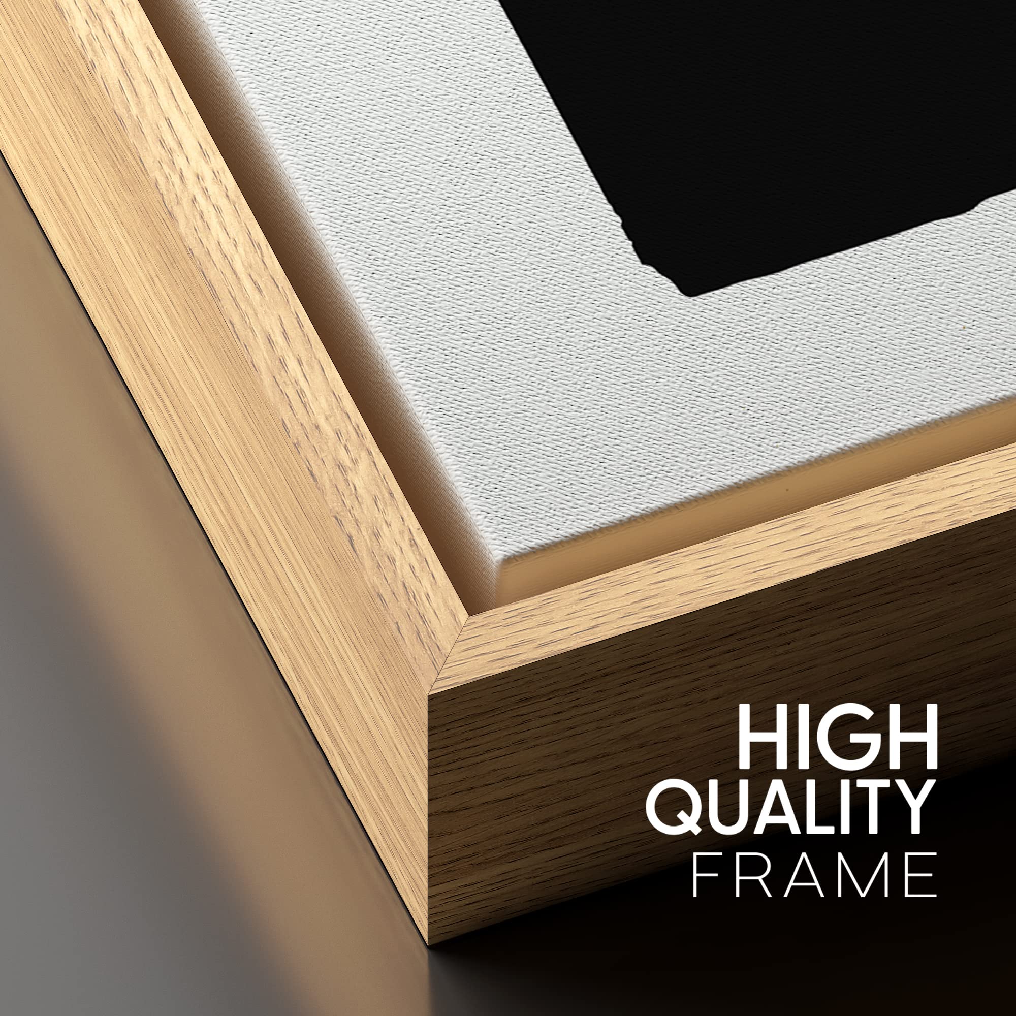 Signford Framed Canvas Print Wall Art Mid-Century Pastel Black Brown Blocks Abstract Shapes Illustrations Modern Art Decorative