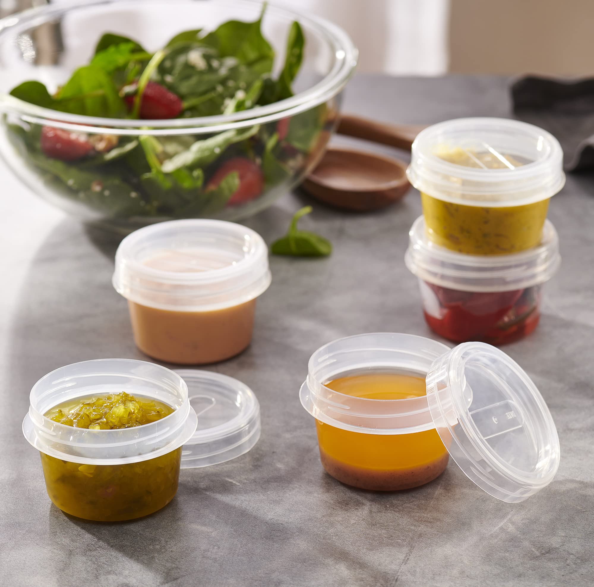 Plasticpro 6 Pack Twist Cap Food Storage Containers With Clear Screw On Lid- 4 Oz Reusable Meal Prep Containers - Small Freezer