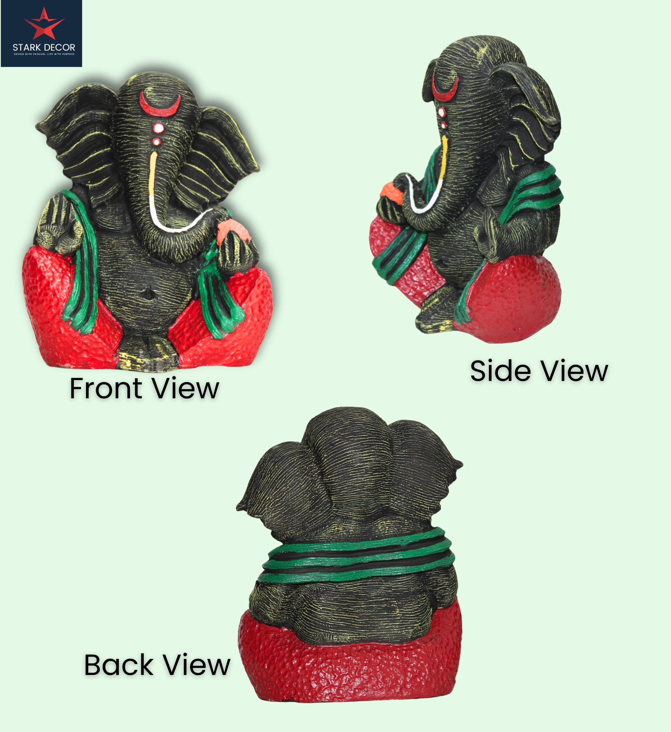 Stark Dcor Exquisite Ganesh Elegance Baseganpati Idol For Home Decor Puja Lord Ganesh Statue Gift For Office Desk Puja Room Figu