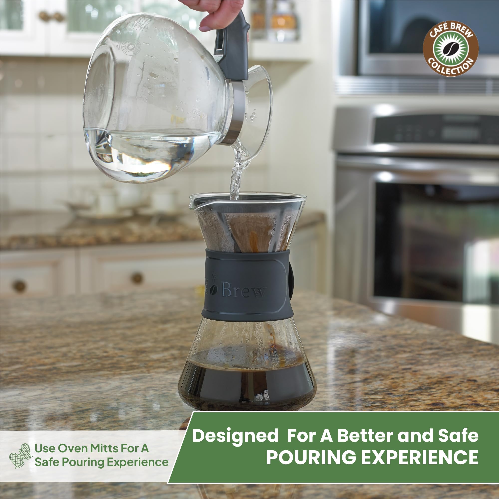 Borosilicate Glass Stove Top Whistling Tea Kettle - 12 Cup/48Oz Capacity - Bpa-Free - German Made Glass Kettle For Gas, Electric