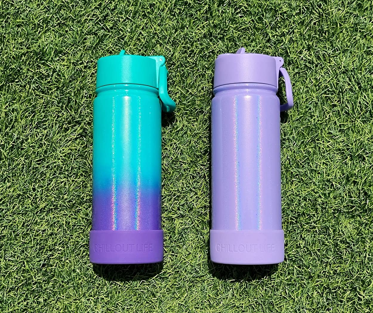 Chillout Life 17 Oz Kids Insulated Water Bottle With Straw Lid Leakproof And Cute Waterproof Stickers, Personalized Stainless St