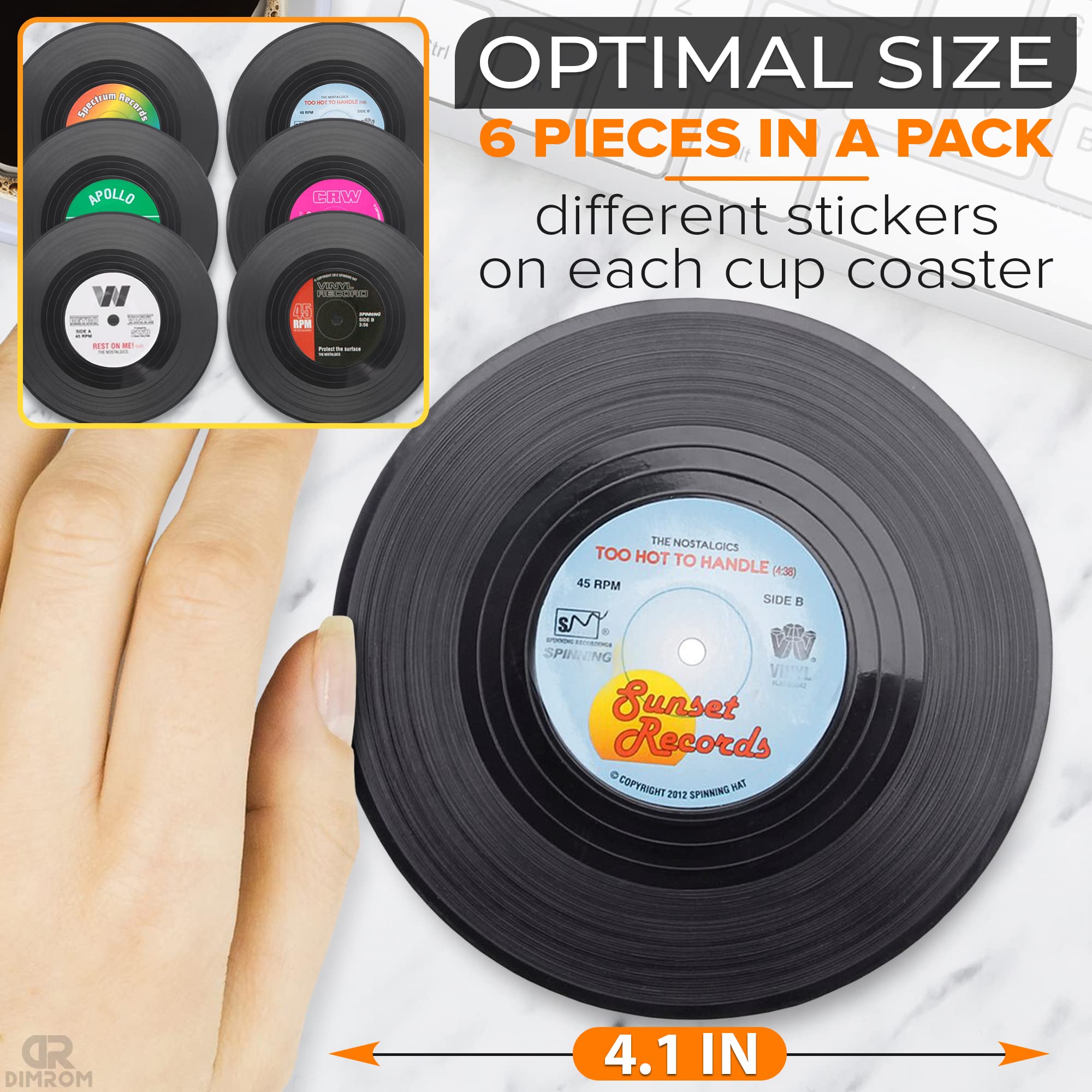 Vinyl Coasters For Drinks - Vinyl Record Coasters For Drinks Mini Vinyl Records Coasters Set Of 6 For Home Bar Gifts Record Play