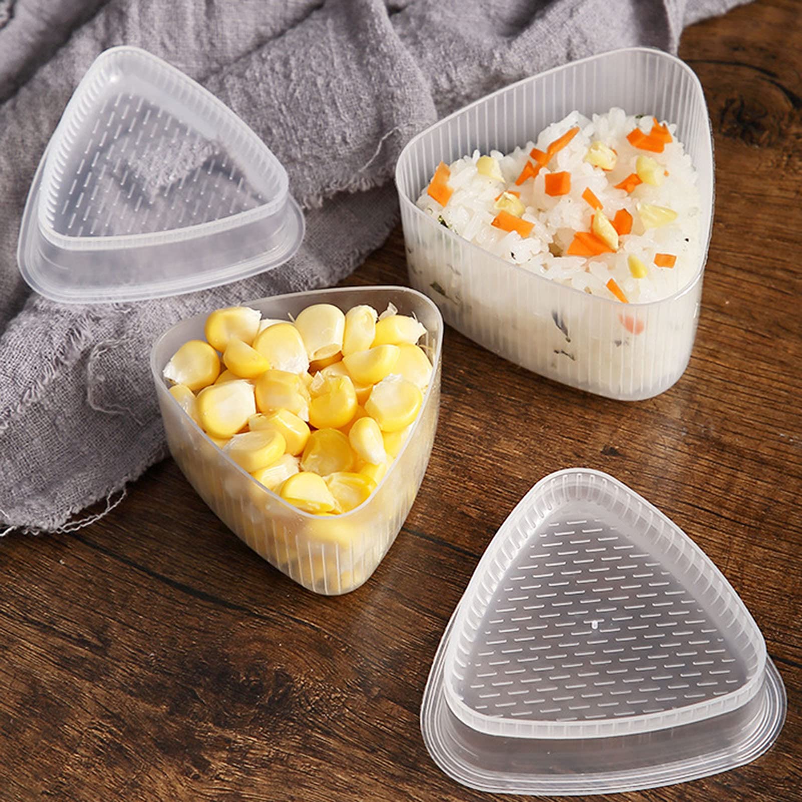 Hagbou Rice Ball Mold, 3 Pack Onigiri Mold, Cute Cat Kitten Sushi Mold For Kids, Musubi Maker Press, Classic Triangle Rice Ball